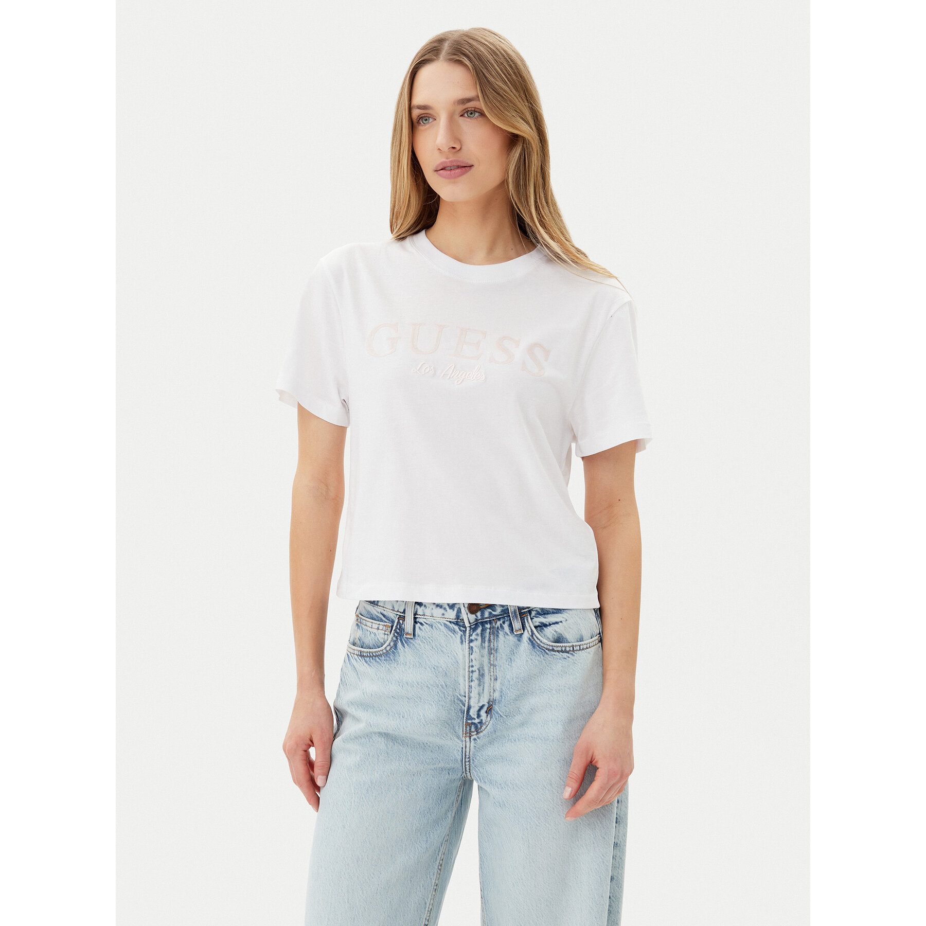 Guess T-Shirt V5GI09 K9RM1 Biały Regular Fit