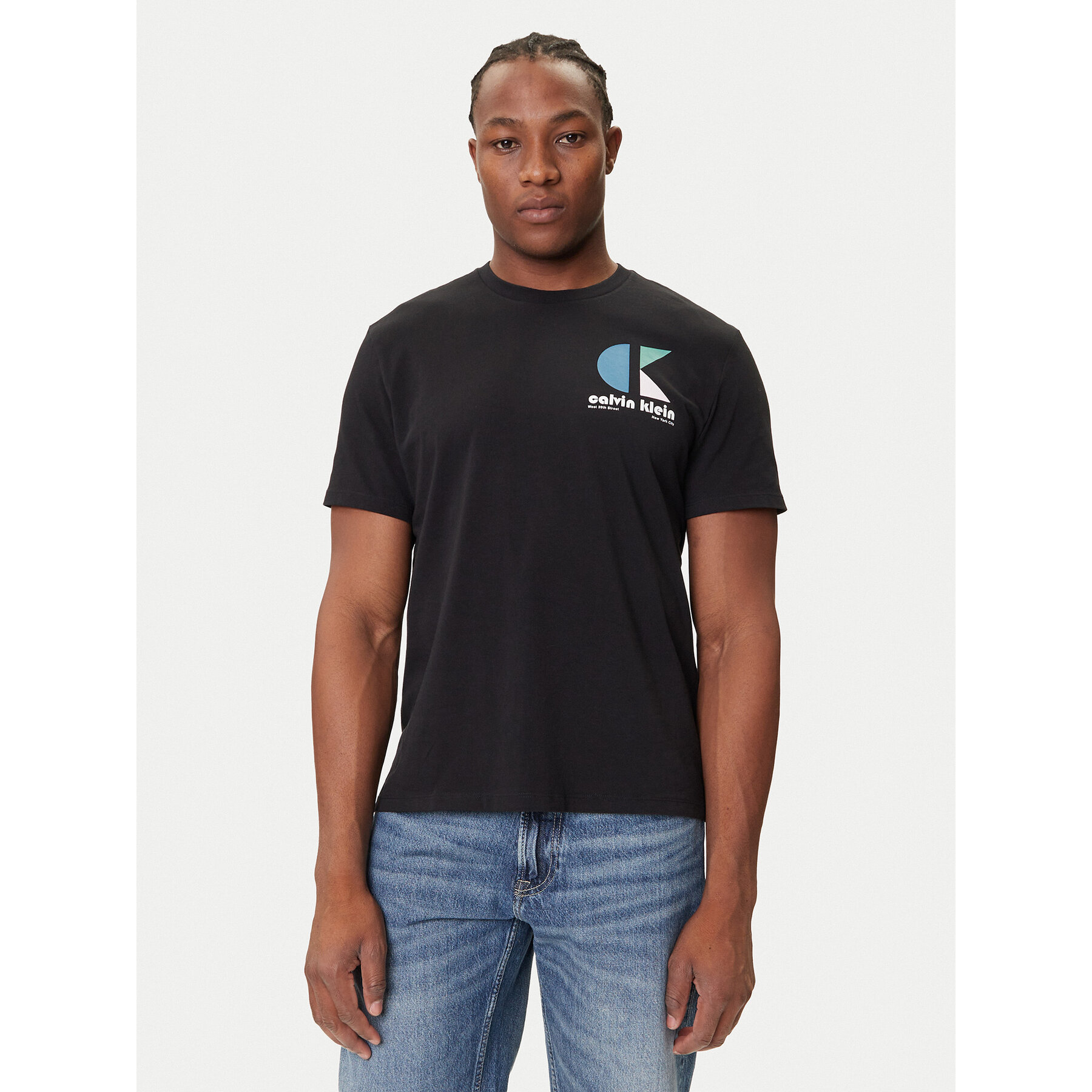 Calvin Klein Jeans T-Shirt Bauhaus Logo LV04RC827G Czarny Regular Fit