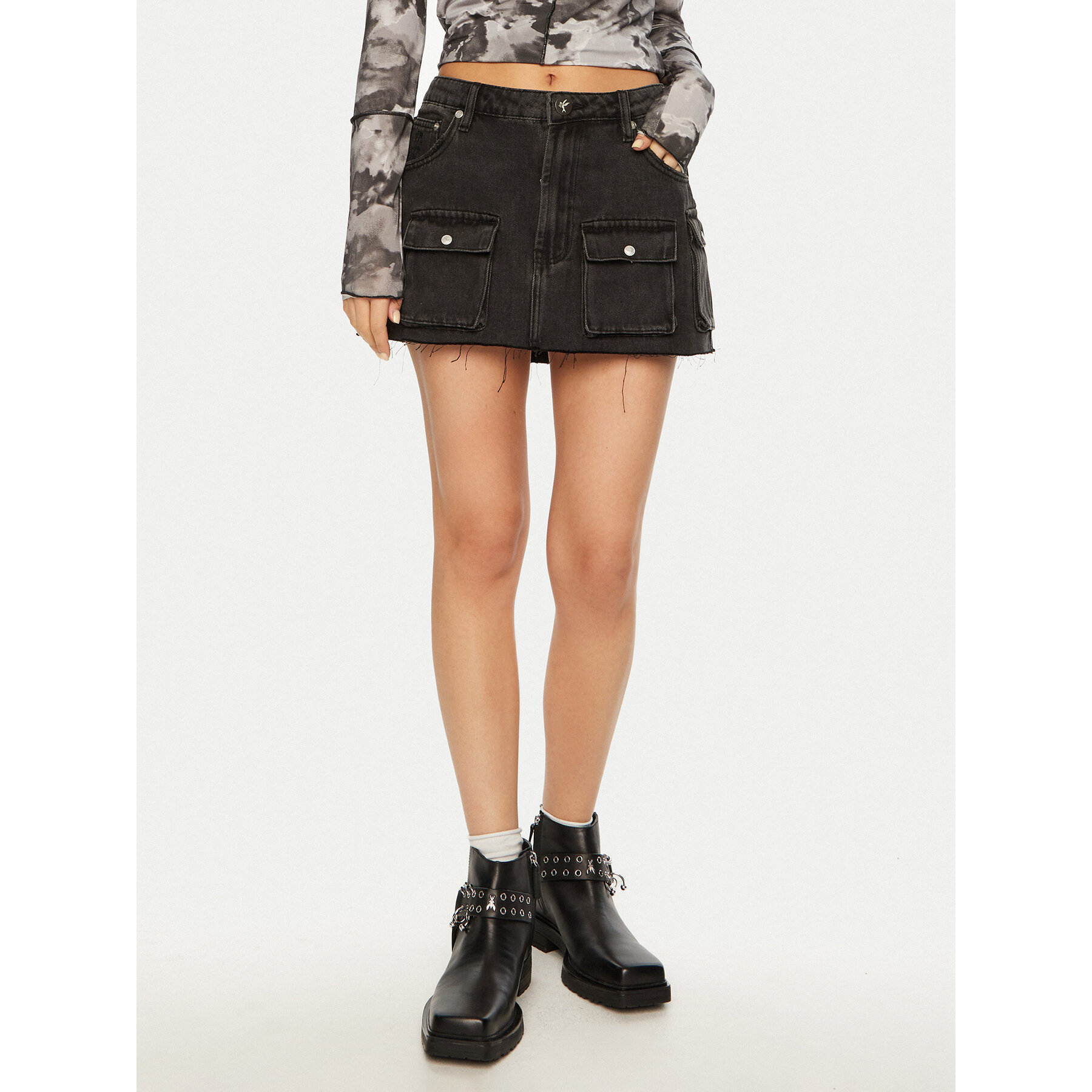 One Teaspoon Spódnica mini Sloane 26668 Czarny Regular Fit