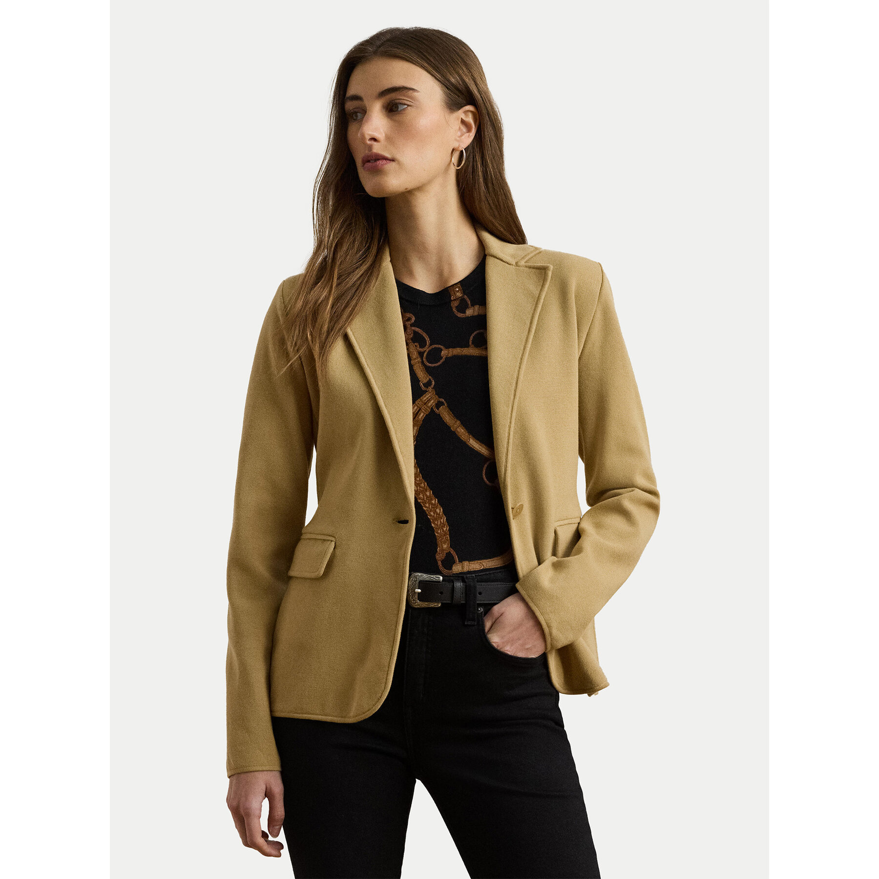 LAUREN RALPH LAUREN Marynarka 200971364002 Beżowy Straight Fit