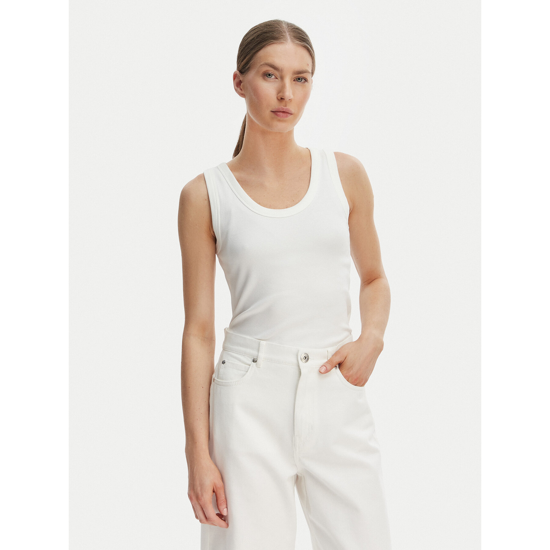 Weekend Max Mara Top Multic 2615941012 Biały Regular Fit