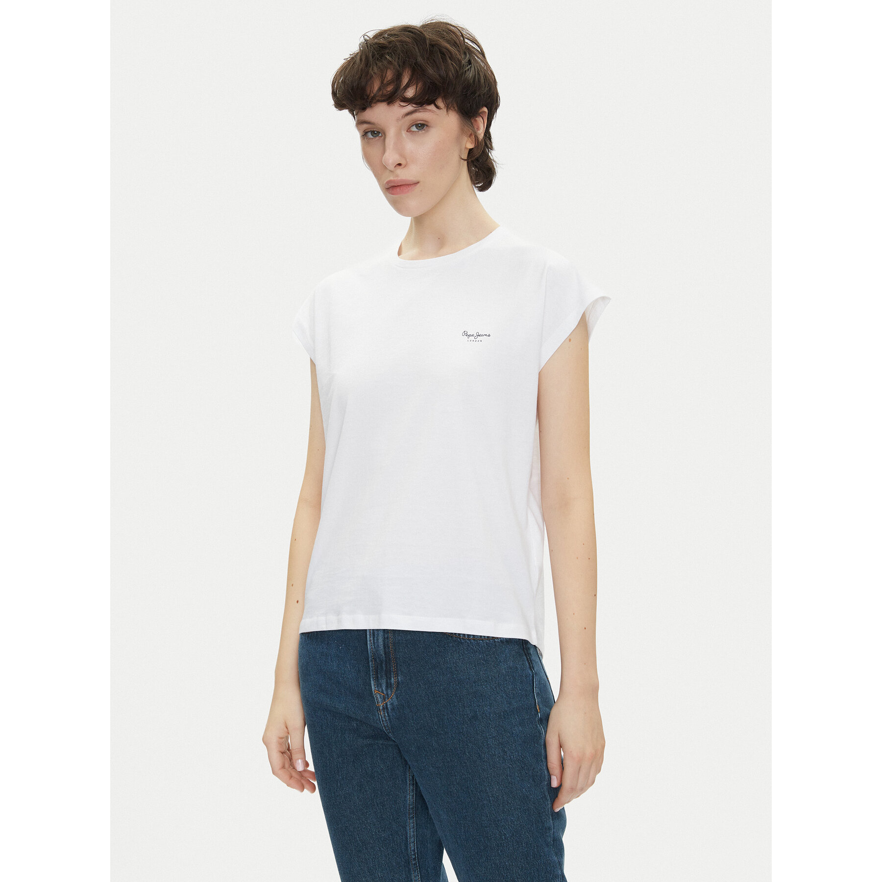 Pepe Jeans T-Shirt Blooma PL506030 Biały Regular Fit