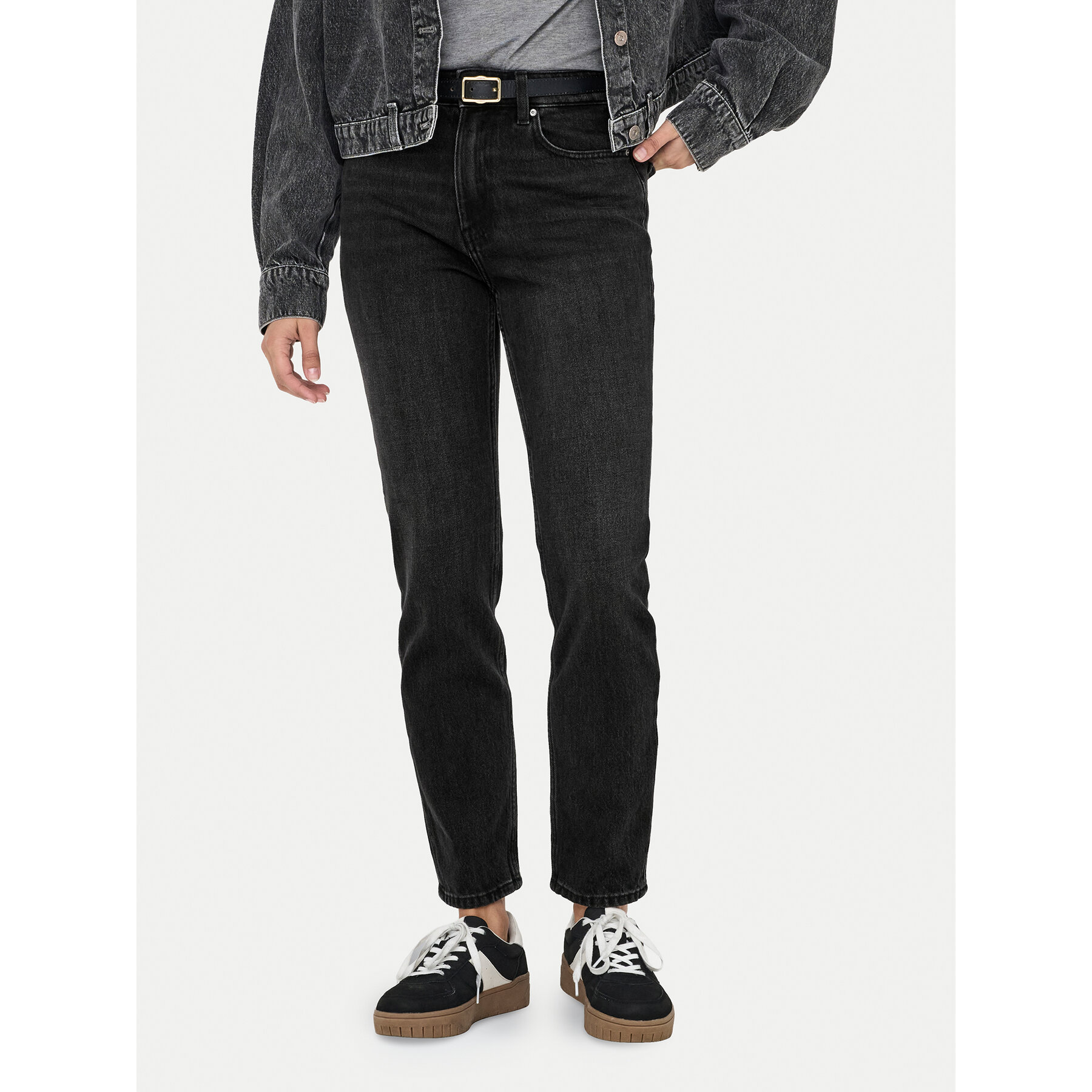 ONLY Jeansy Emily 15235780 Czarny Straight Fit