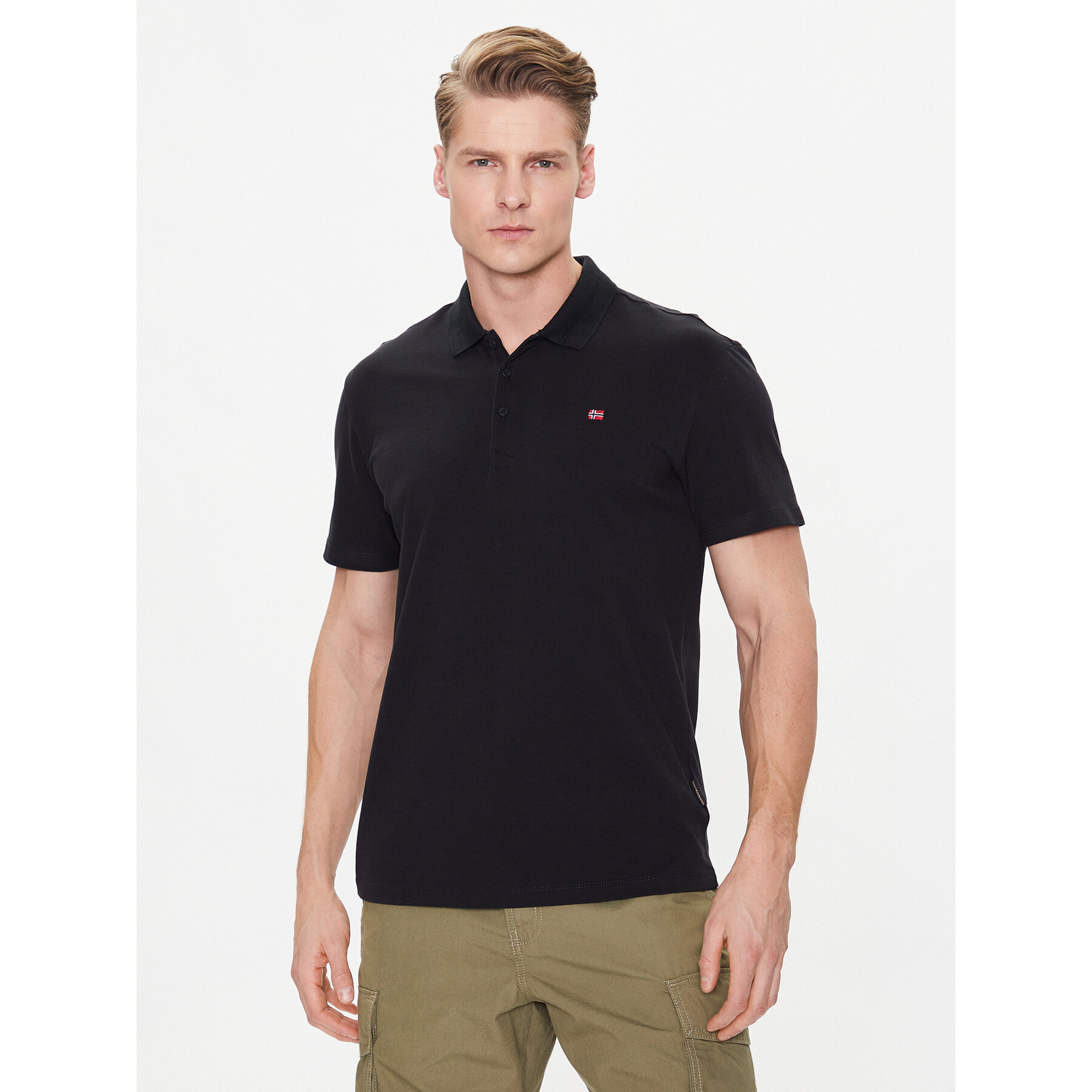 Napapijri Polo Ealis NP0A4H8B Czarny Regular Fit