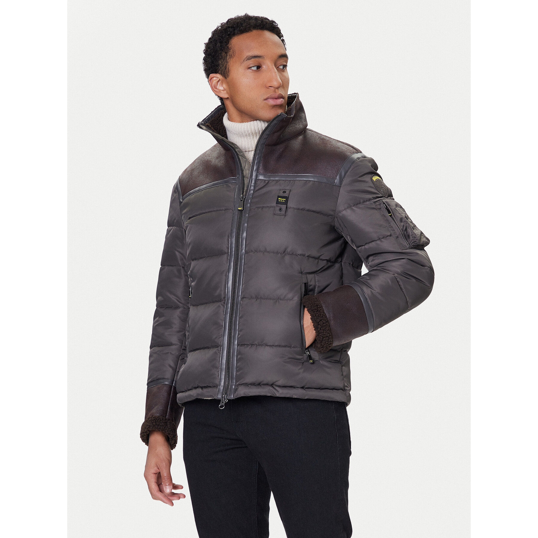 Blauer Kurtka zimowa ORGAN 25WBLUC02028 Zielony Regular Fit
