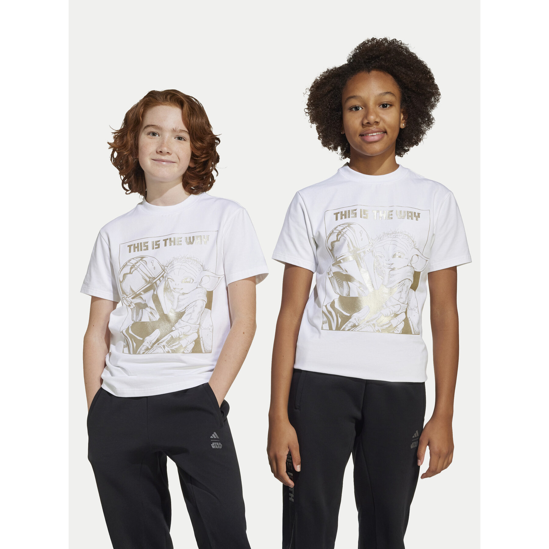 adidas T-Shirt Star Wars The Mandalorian™ JF3637 Biały Regular Fit