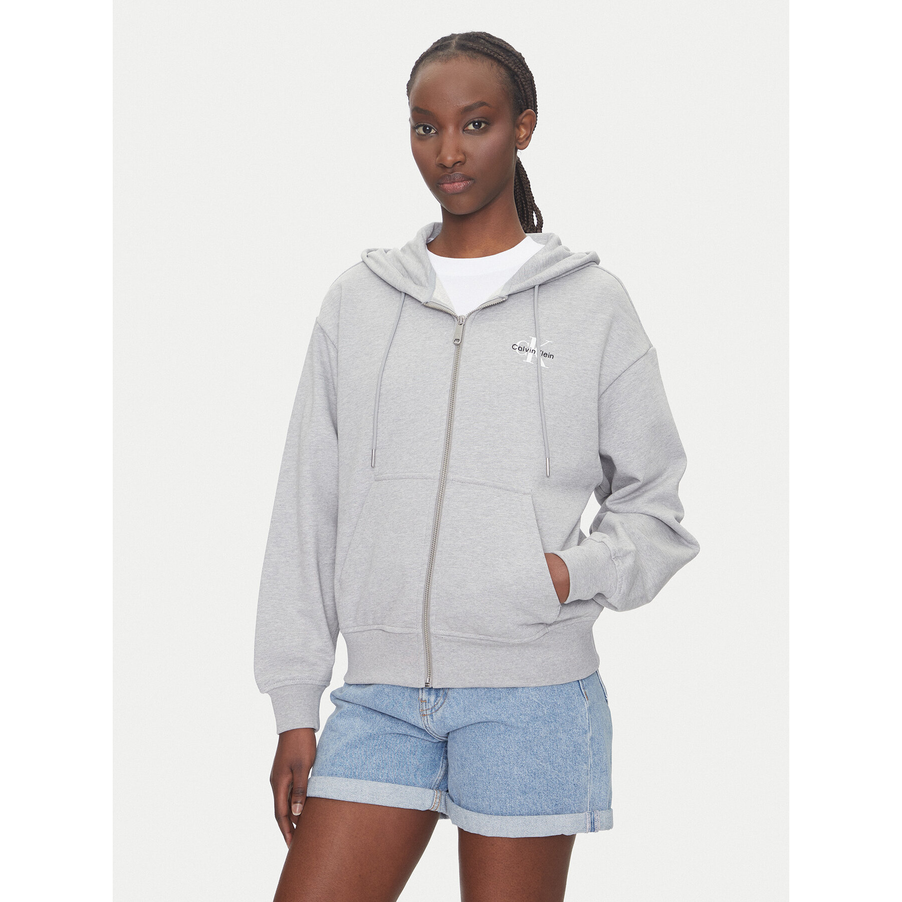 Calvin Klein Jeans Bluza Monologo LV047B270G Szary Regular Fit