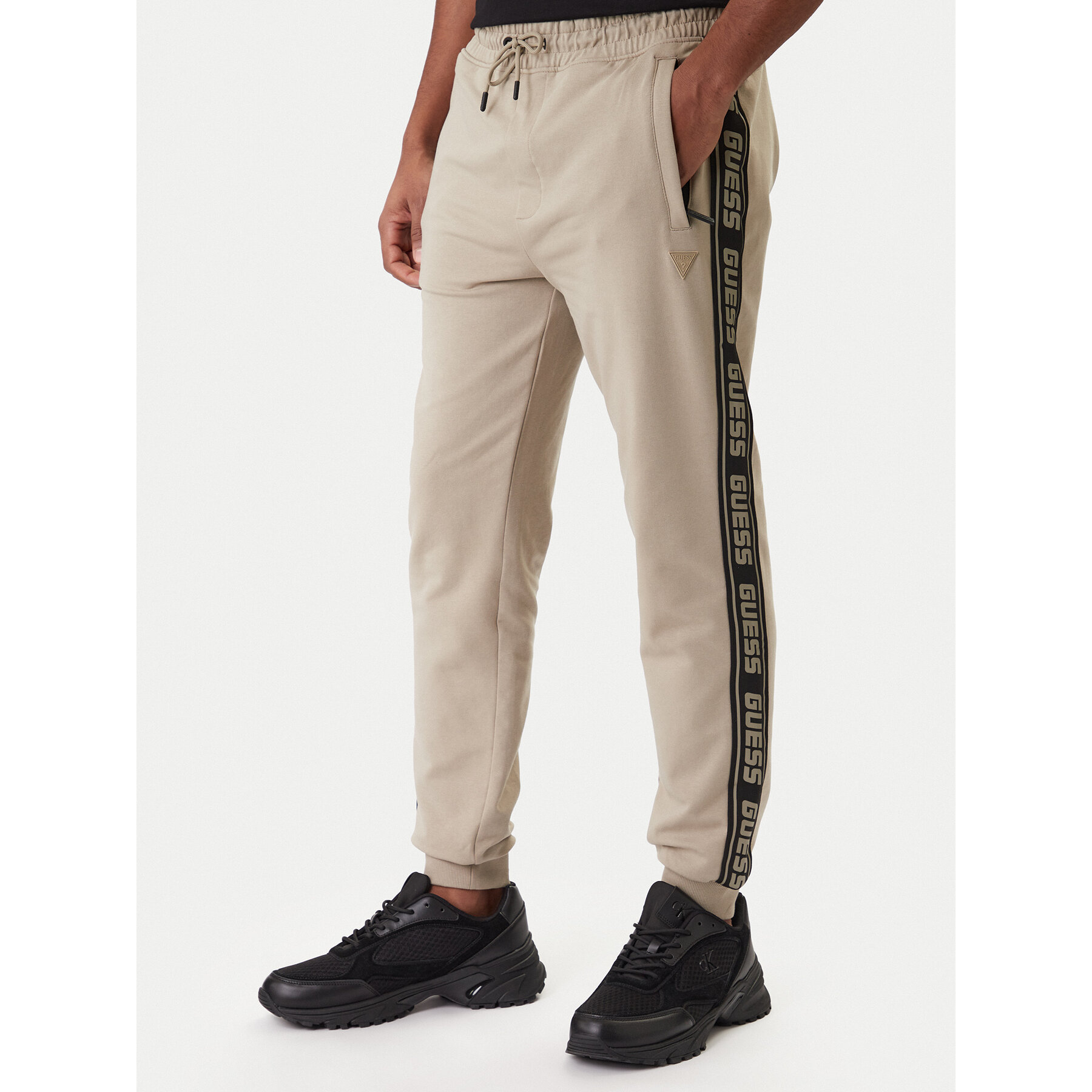 Guess Spodnie dresowe Z2YB19 K6ZS1 Beżowy Regular Fit