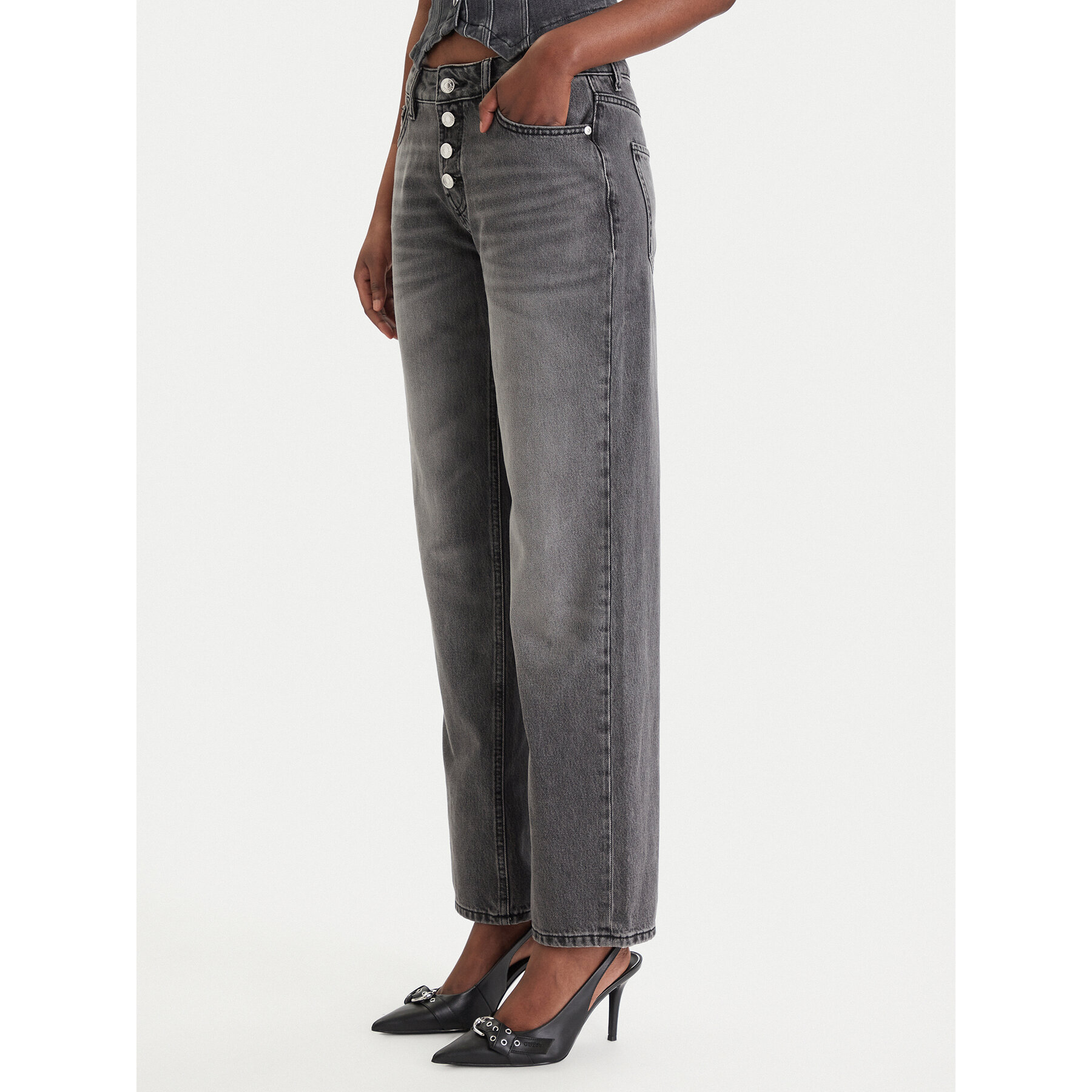HUGO Jeansy Gilissi_5 50559124 Szary Straight Fit