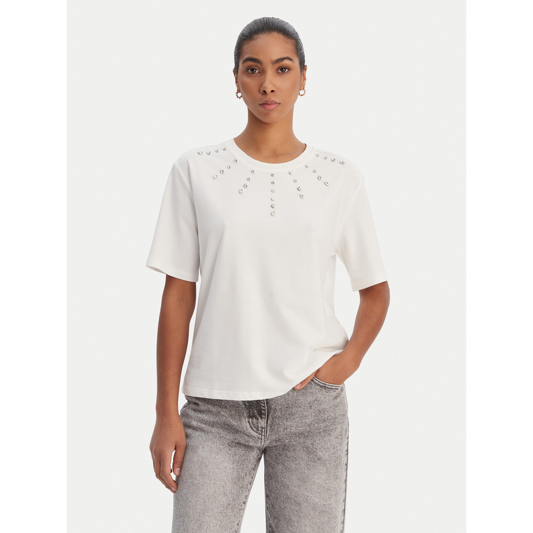 Morgan T-Shirt 261-DOURRA Biały Straight Fit