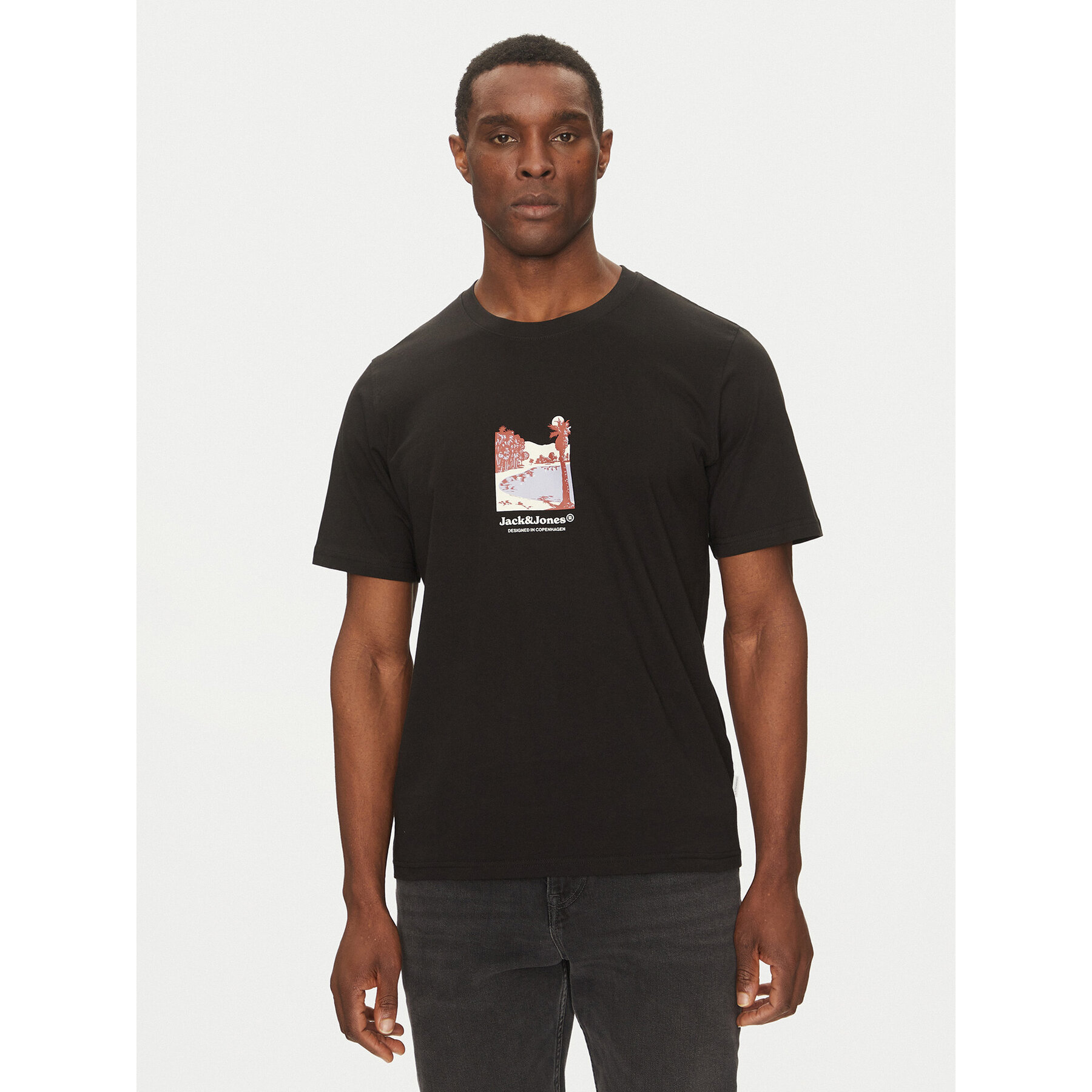 Jack & Jones T-Shirt Split Graphic 12273000 Czarny Regular Fit