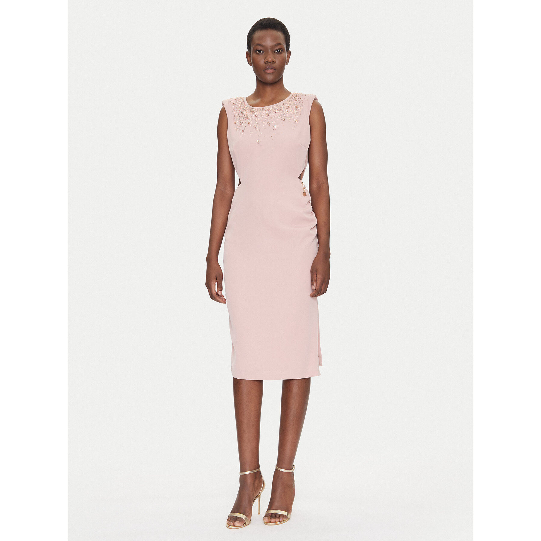 Fracomina Sukienka koktajlowa FQ25SD2004W47601 Różowy Slim Fit