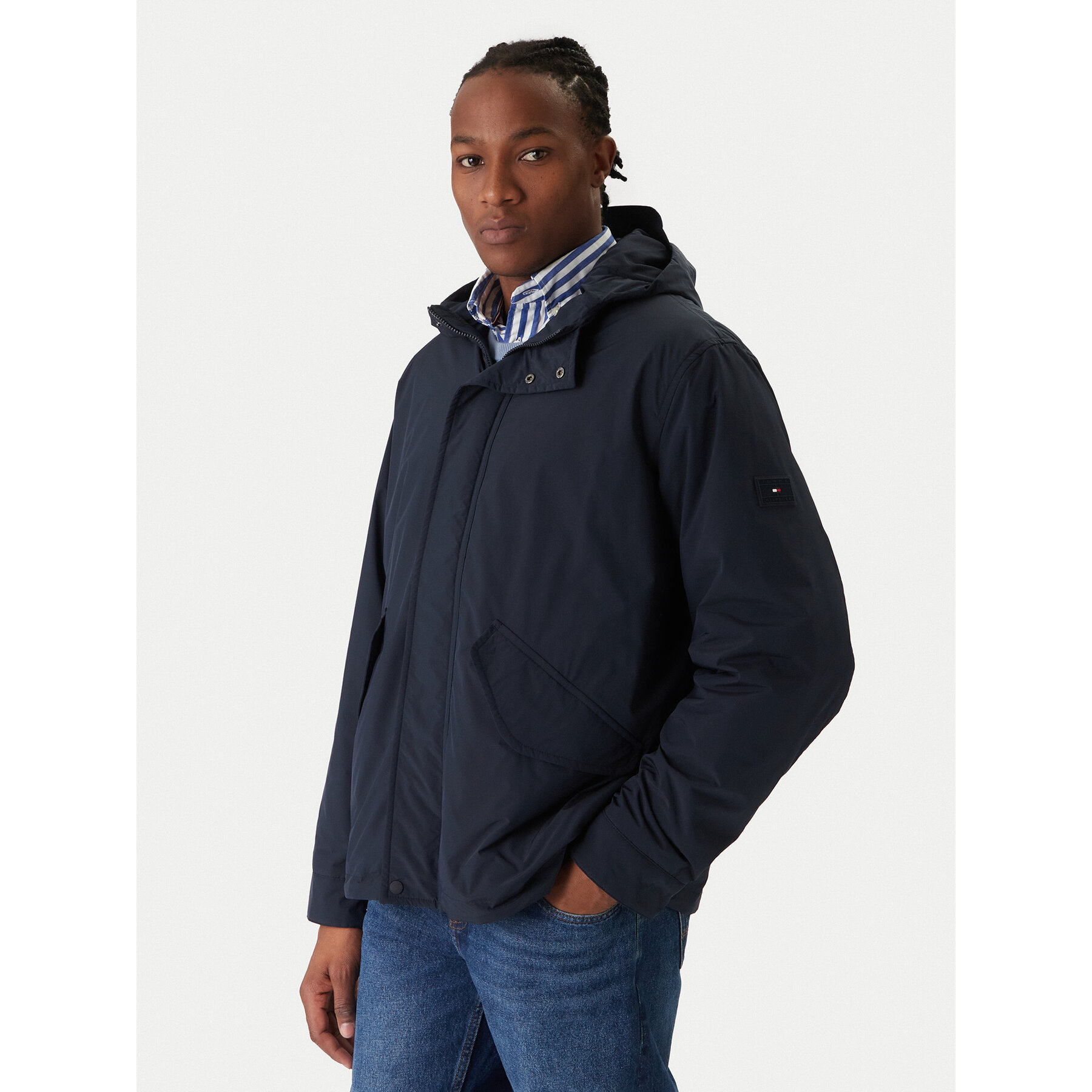 Tommy Hilfiger Kurtka przejściowa MW0MW42563 Granatowy Regular Fit