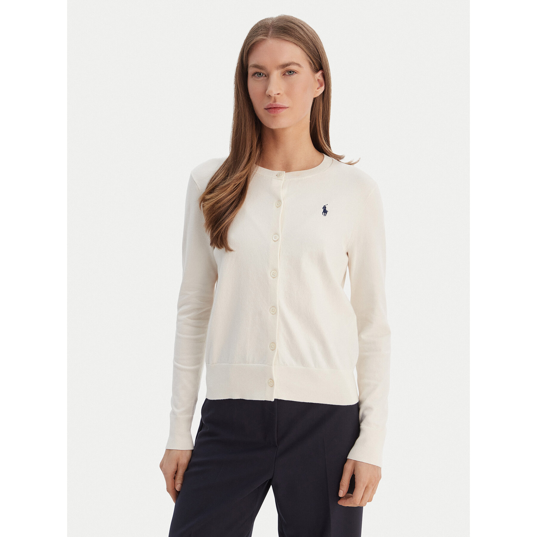 Polo Ralph Lauren Kardigan 211971871003 Écru Slim Fit