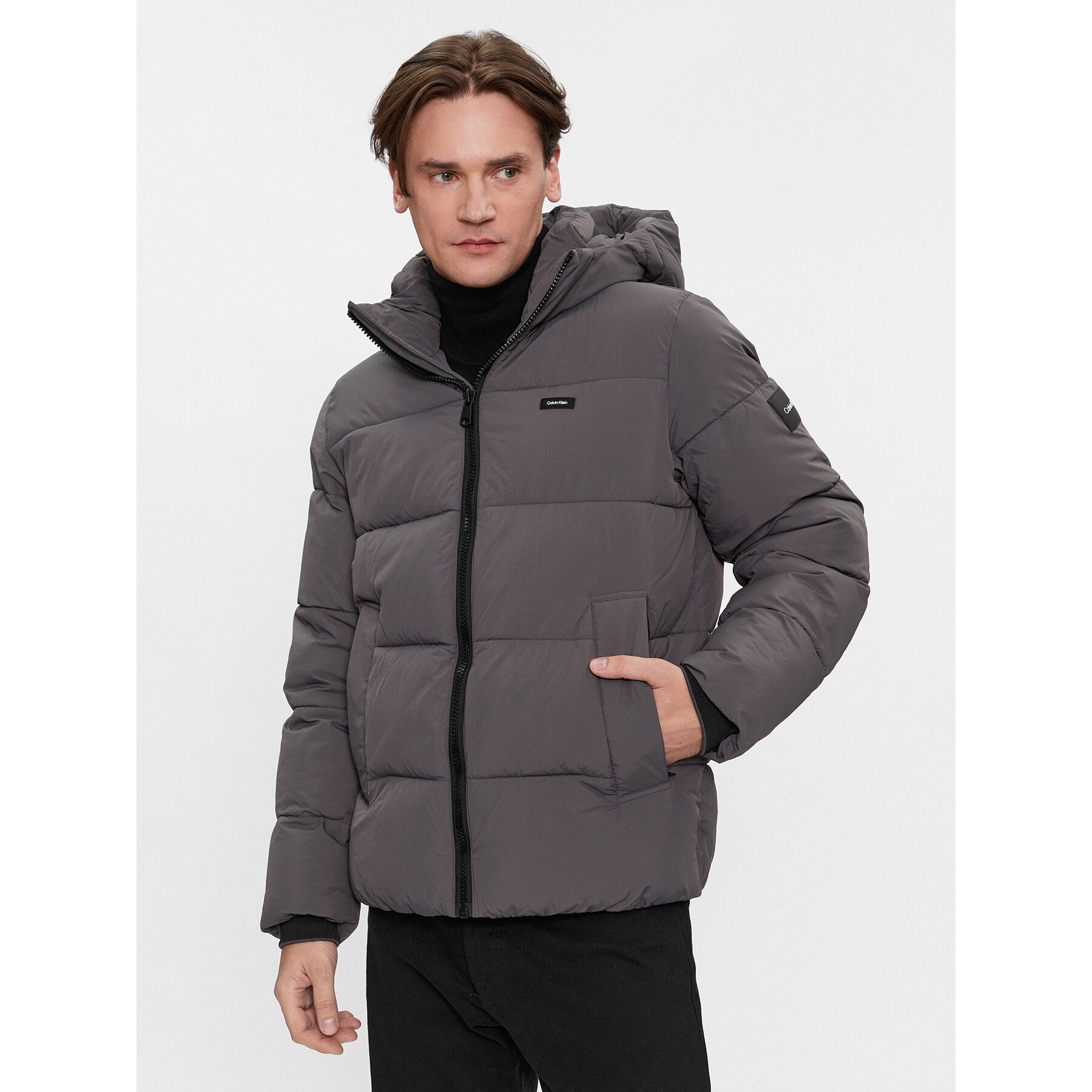 Calvin Klein Kurtka zimowa Crinkle K10K110336 Brązowy Regular Fit
