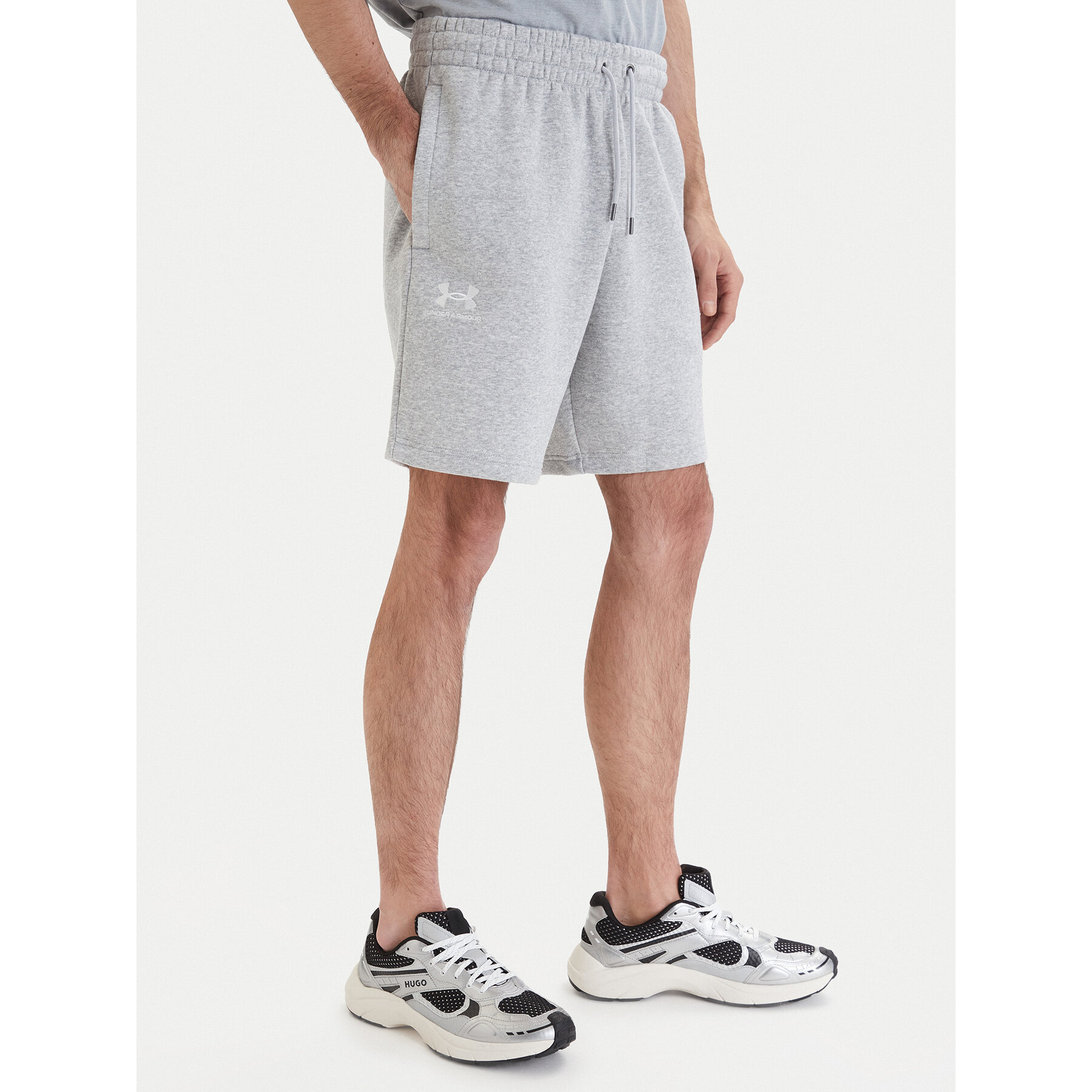 Under Armour Szorty sportowe UA Icon Fleece 1380377 Szary Regular Fit