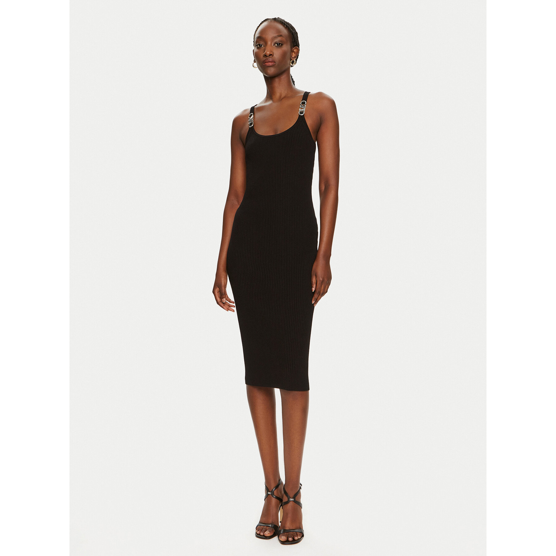 MICHAEL Michael Kors Sukienka dzianinowa MT482IL33D Czarny Slim Fit