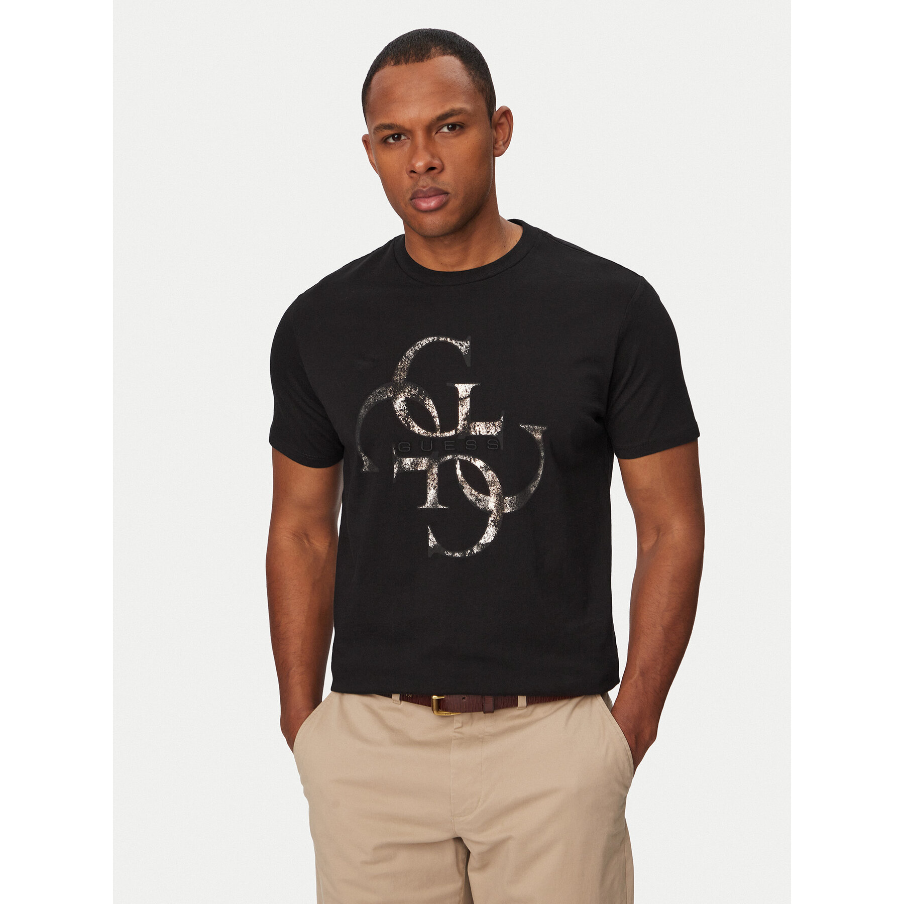 Guess T-Shirt M6RI03 I3Z14 Czarny Regular Fit