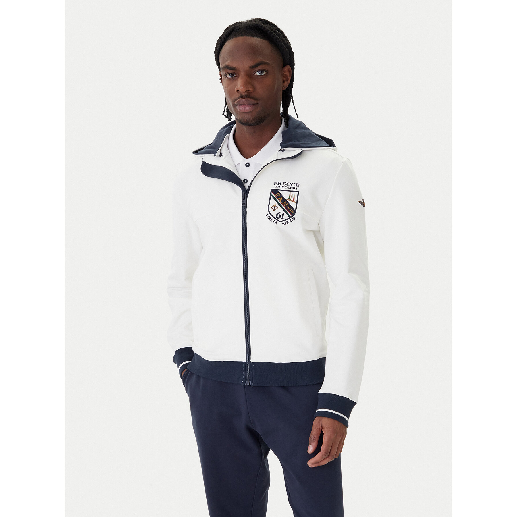 Aeronautica Militare Bluza 261FE2096UF00674 Biały Regular Fit