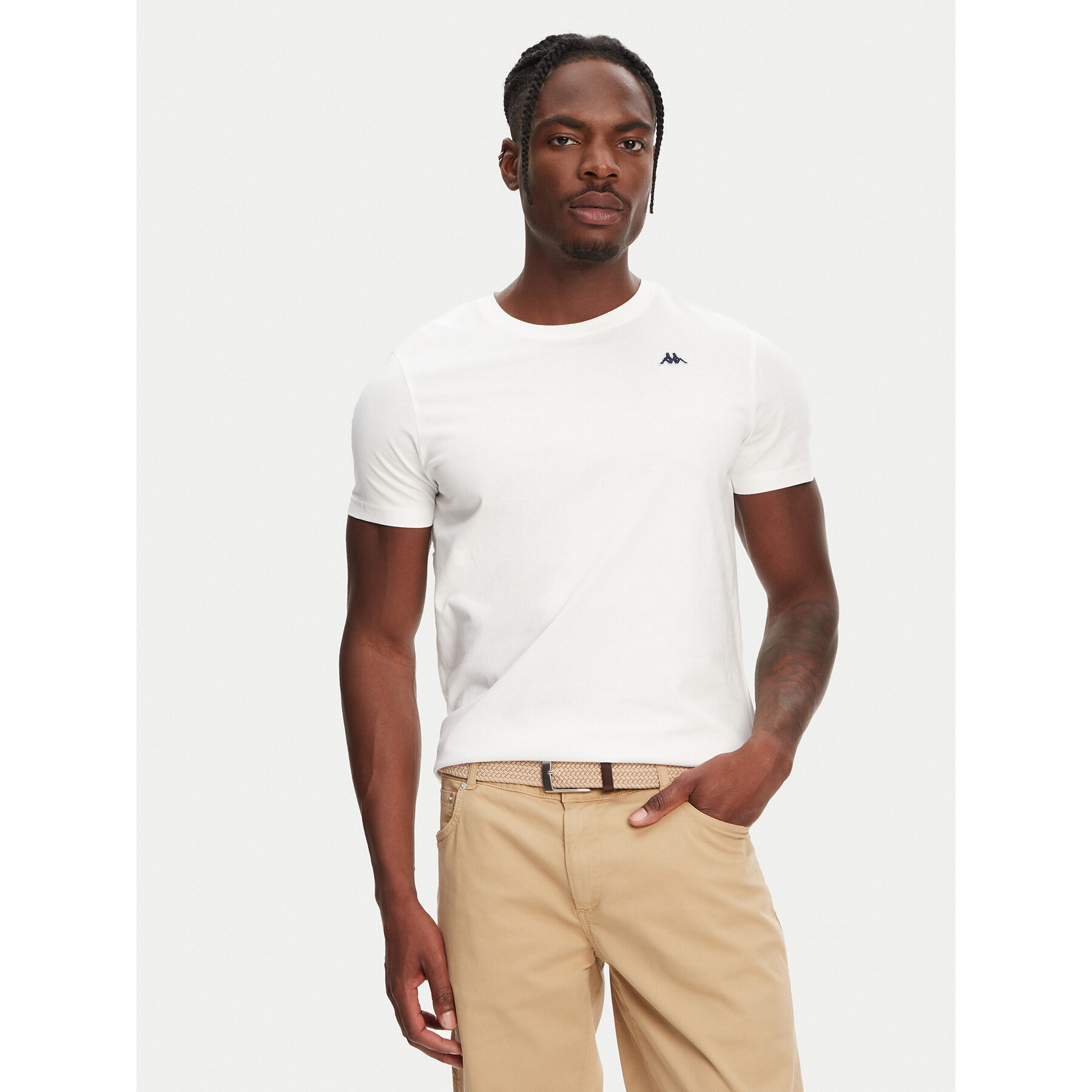 Robe di Kappa T-Shirt Luc 611187W Biały Regular Fit