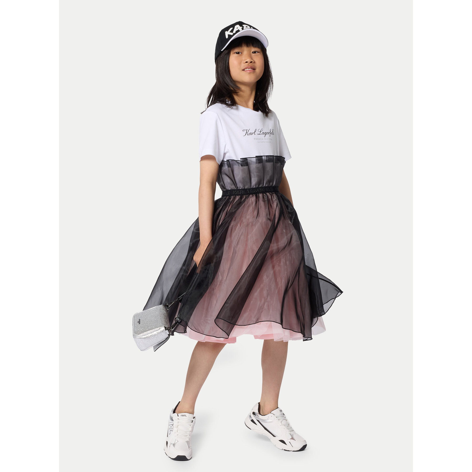 Karl Lagerfeld Kids Sukienka codzienna Z31140 D Różowy Regular Fit