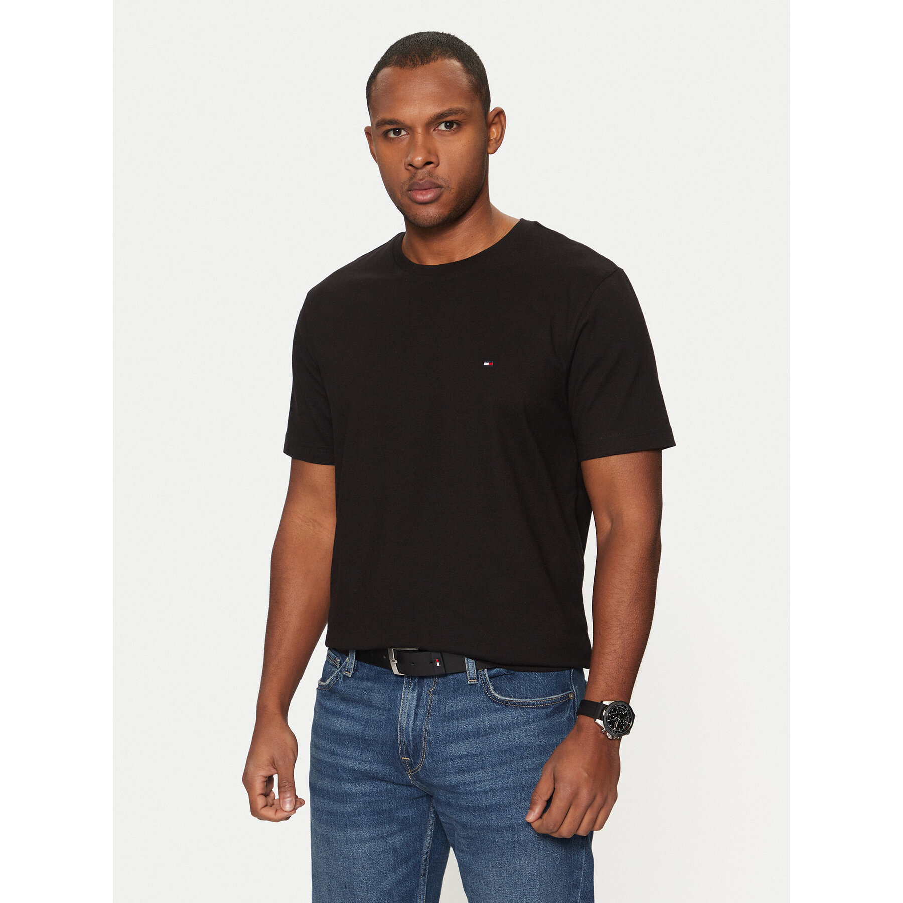 Tommy Hilfiger T-Shirt Essential MW0MW37267 Czarny Regular Fit