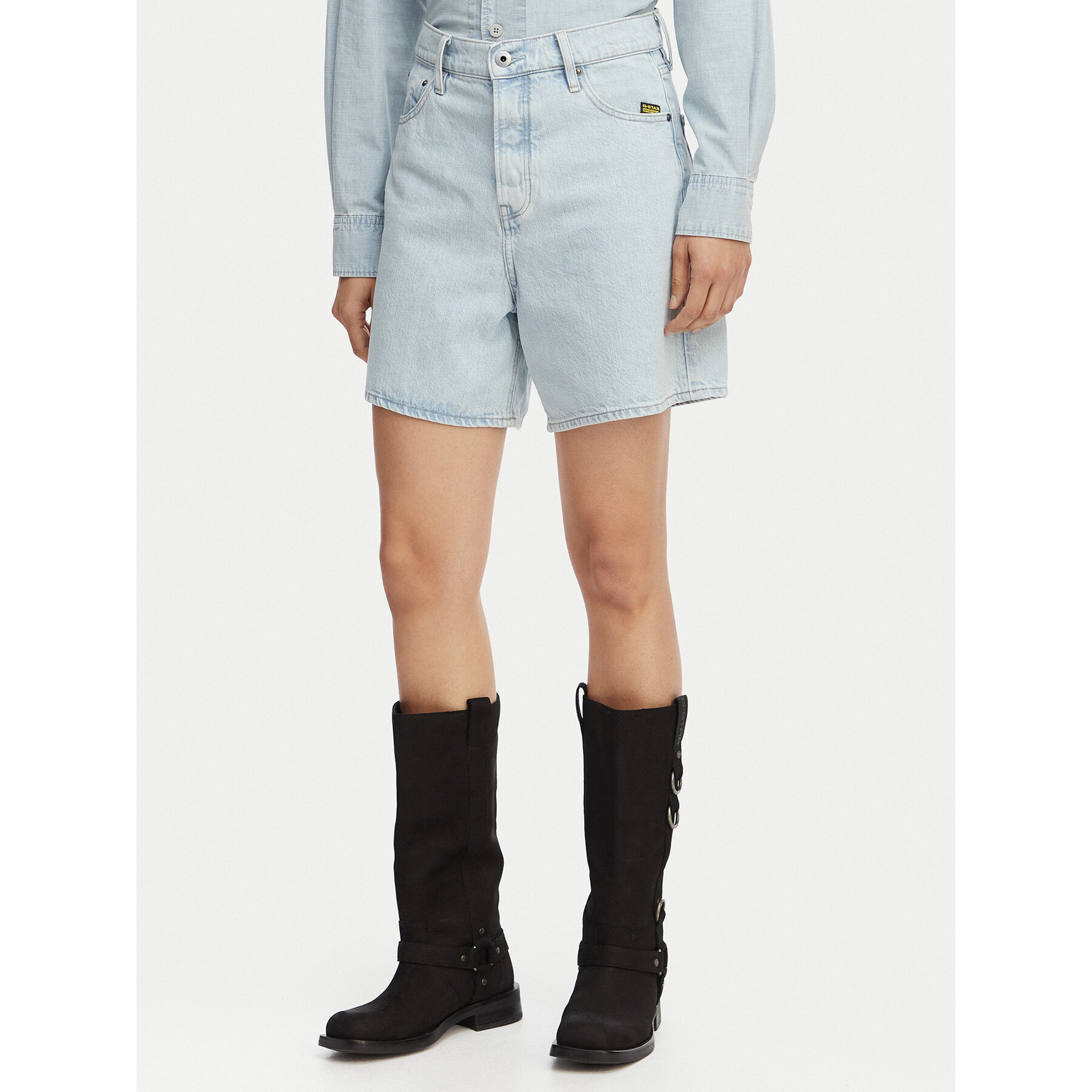 G-Star Raw Szorty jeansowe Jett D28386-E352 Niebieski jasny Regular Fit