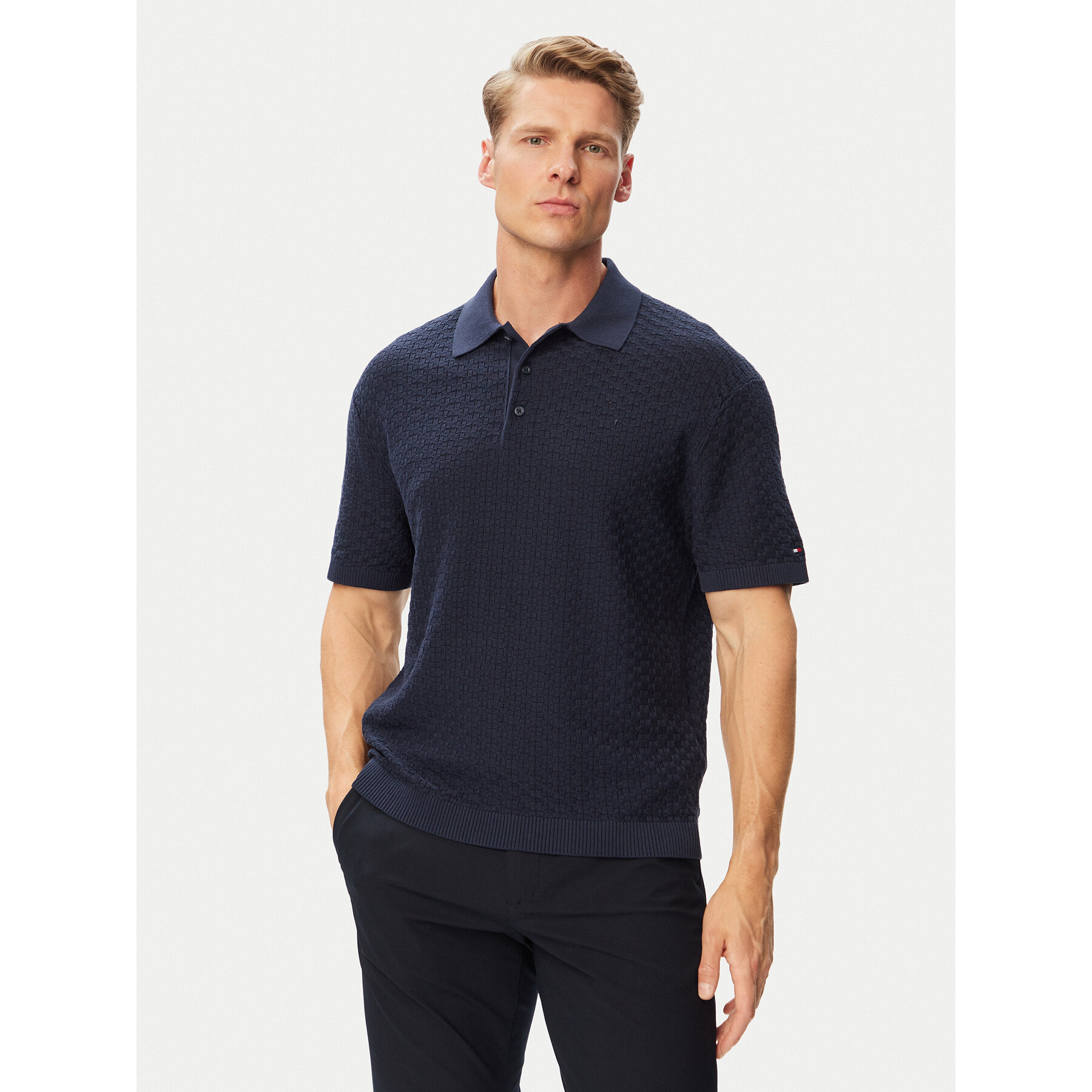 Tommy Hilfiger Polo MW0MW43246 Granatowy Regular Fit