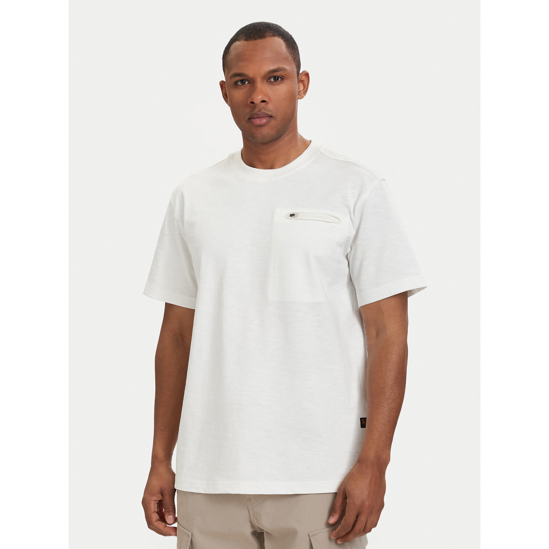 G-Star Raw T-Shirt Distressed D28891-E512 Kremowy Regular Fit