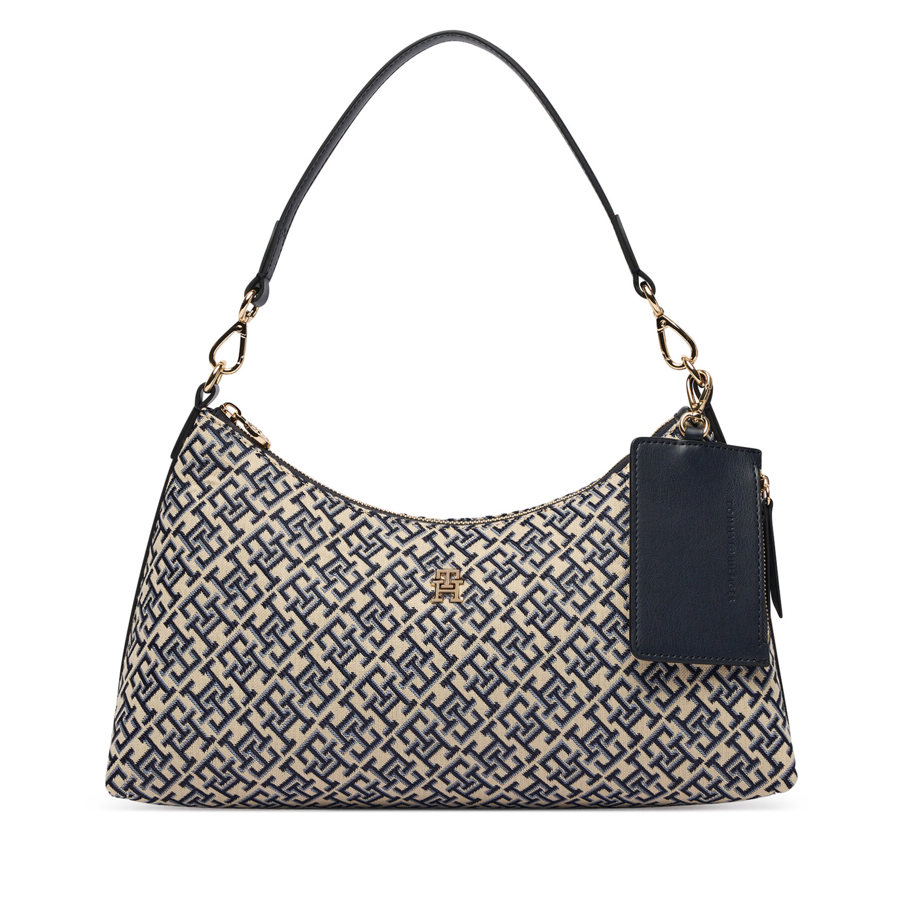 Tommy Hilfiger Torebka Th Icon Shoulder Bag Jacquard AW0AW18907 Granatowy
