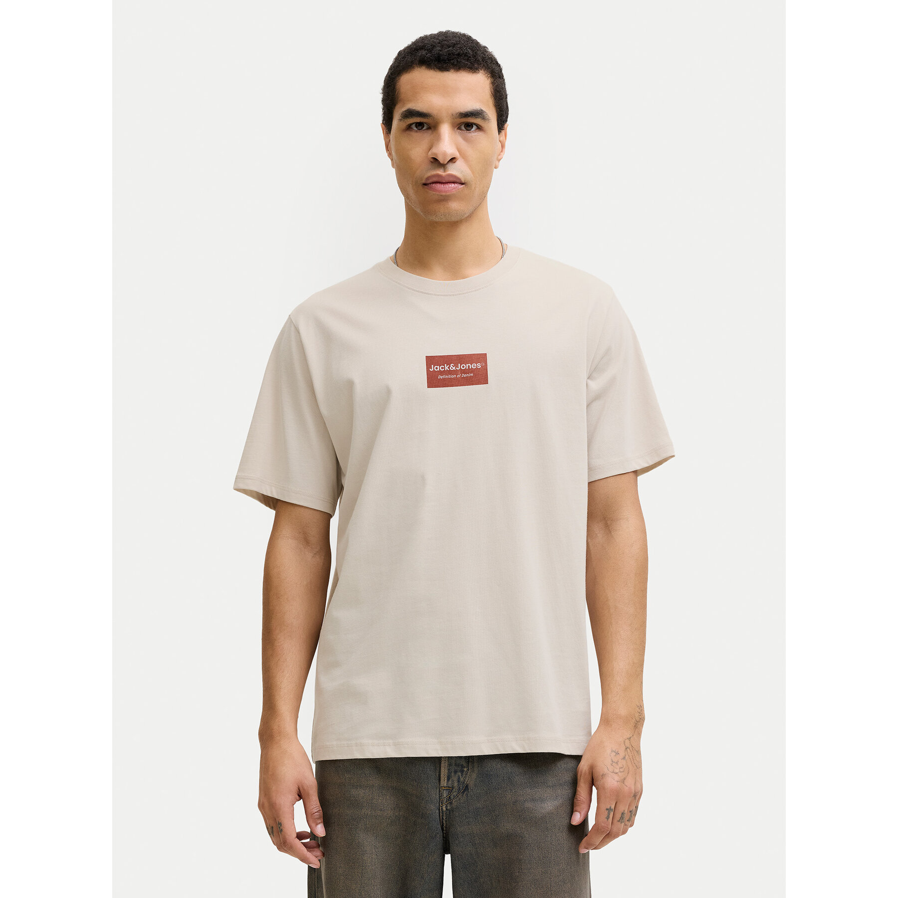 Jack & Jones T-Shirt Frank 12288092 Beżowy Relaxed Fit