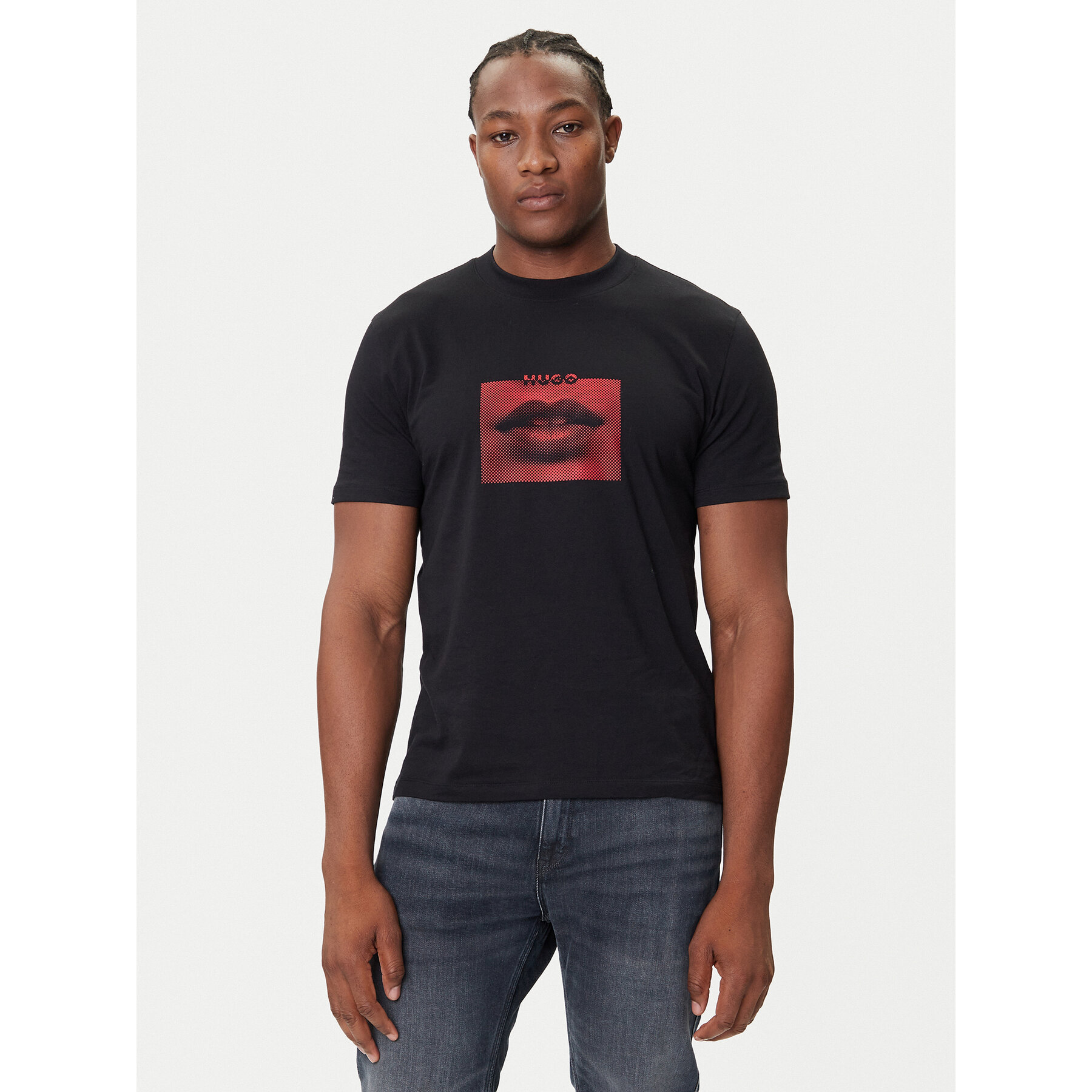 HUGO T-Shirt Deterni 50544496 Czarny Regular Fit