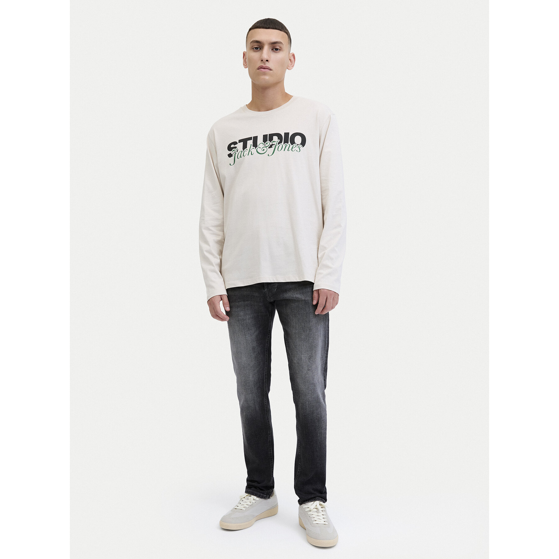 Jack & Jones Jeansy Glenn 12289778 Czarny Slim Fit
