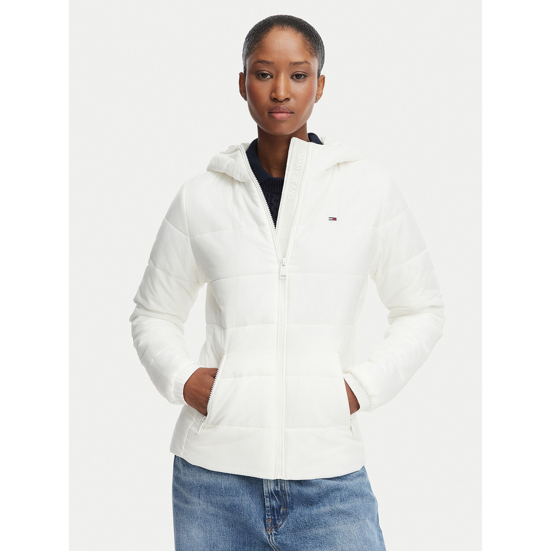 Tommy Jeans Kurtka przejściowa DW0DW20959 Biały Slim Fit
