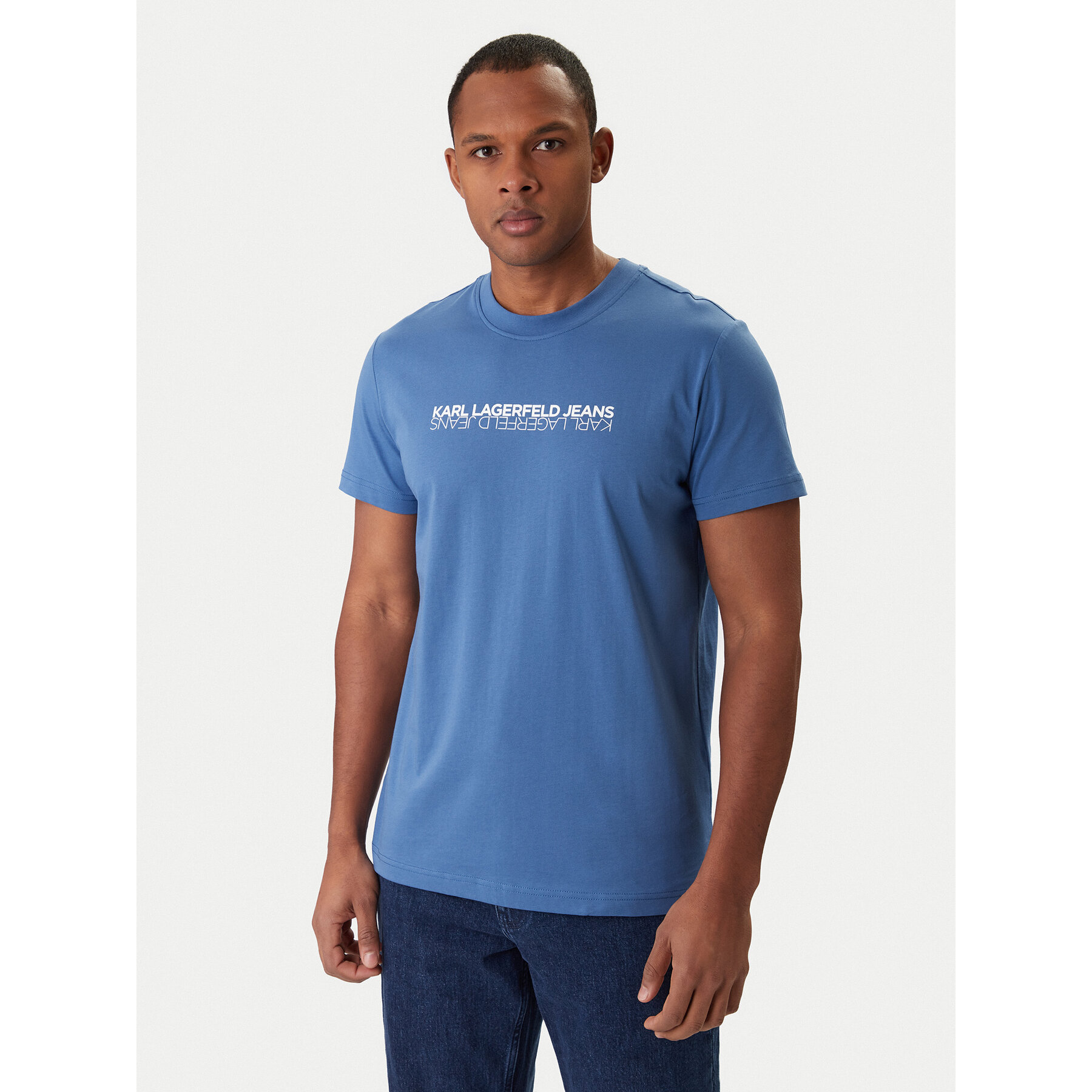 Karl Lagerfeld Jeans T-Shirt B1M17063 Niebieski Regular Fit
