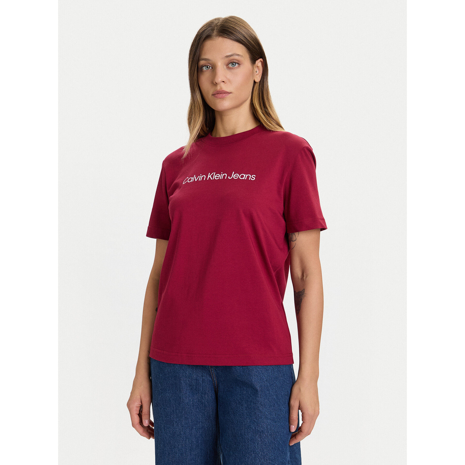 Calvin Klein Jeans T-Shirt LV047C912G Czerwony Regular Fit