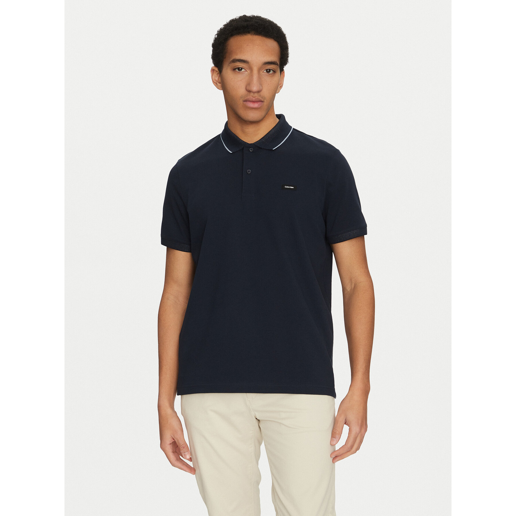 Calvin Klein Polo K10K114141 Granatowy Regular Fit