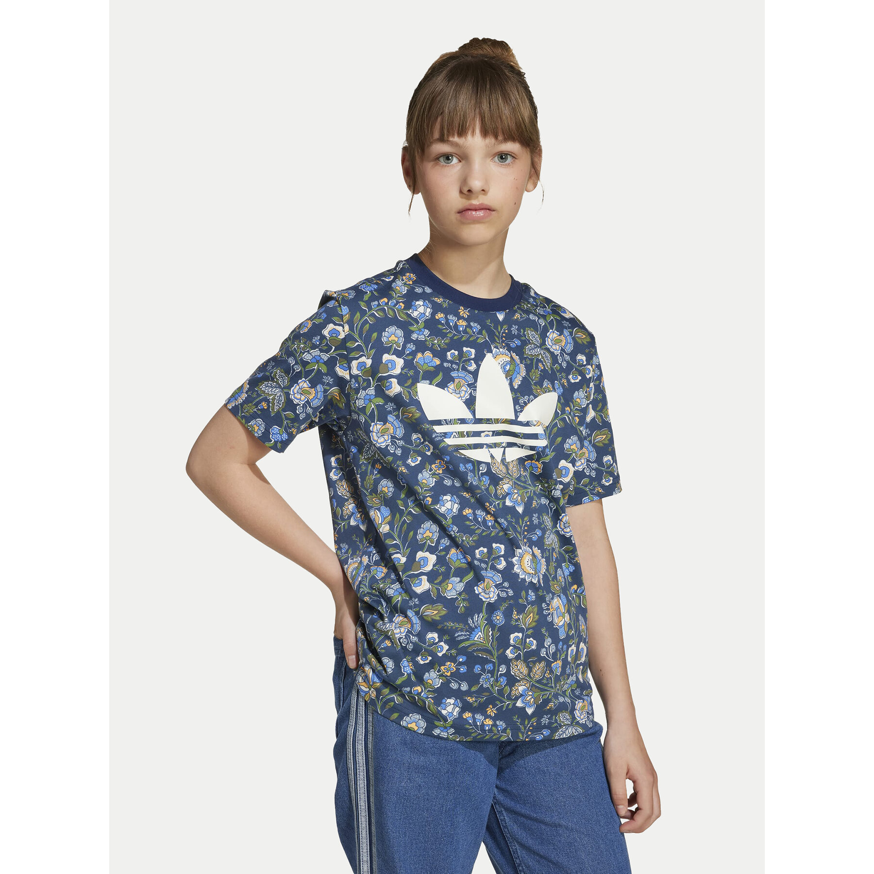adidas T-Shirt Liberty London JV7818 Granatowy Loose Fit