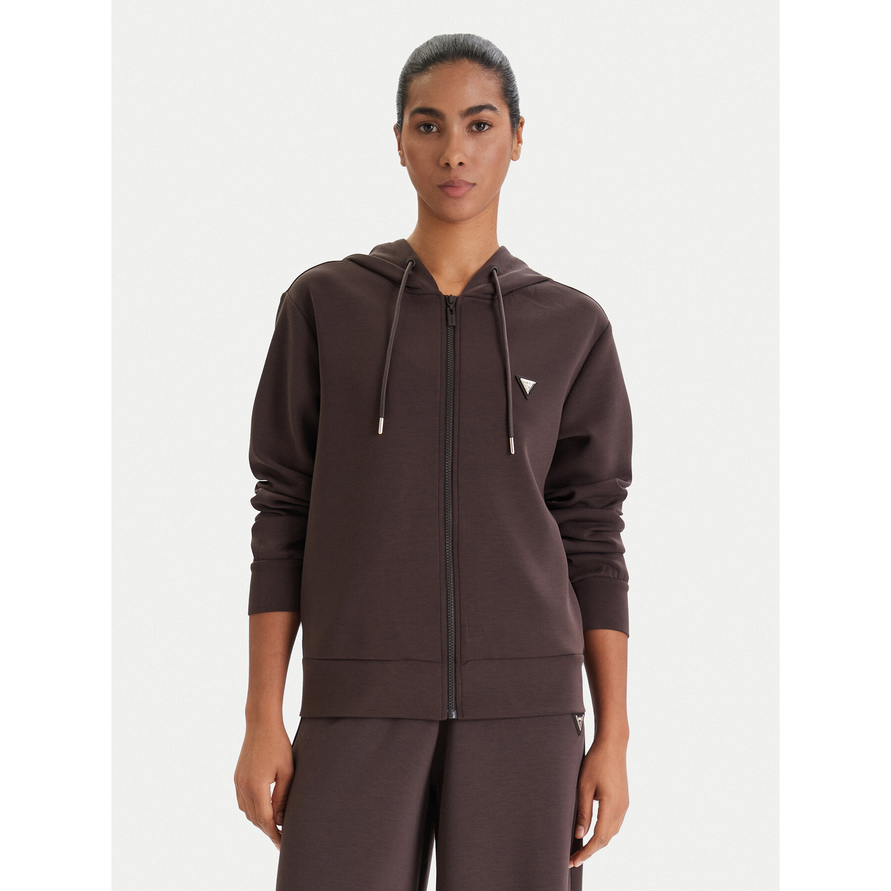 Guess Bluza V4YQ06 KCAY2 Brązowy Regular Fit