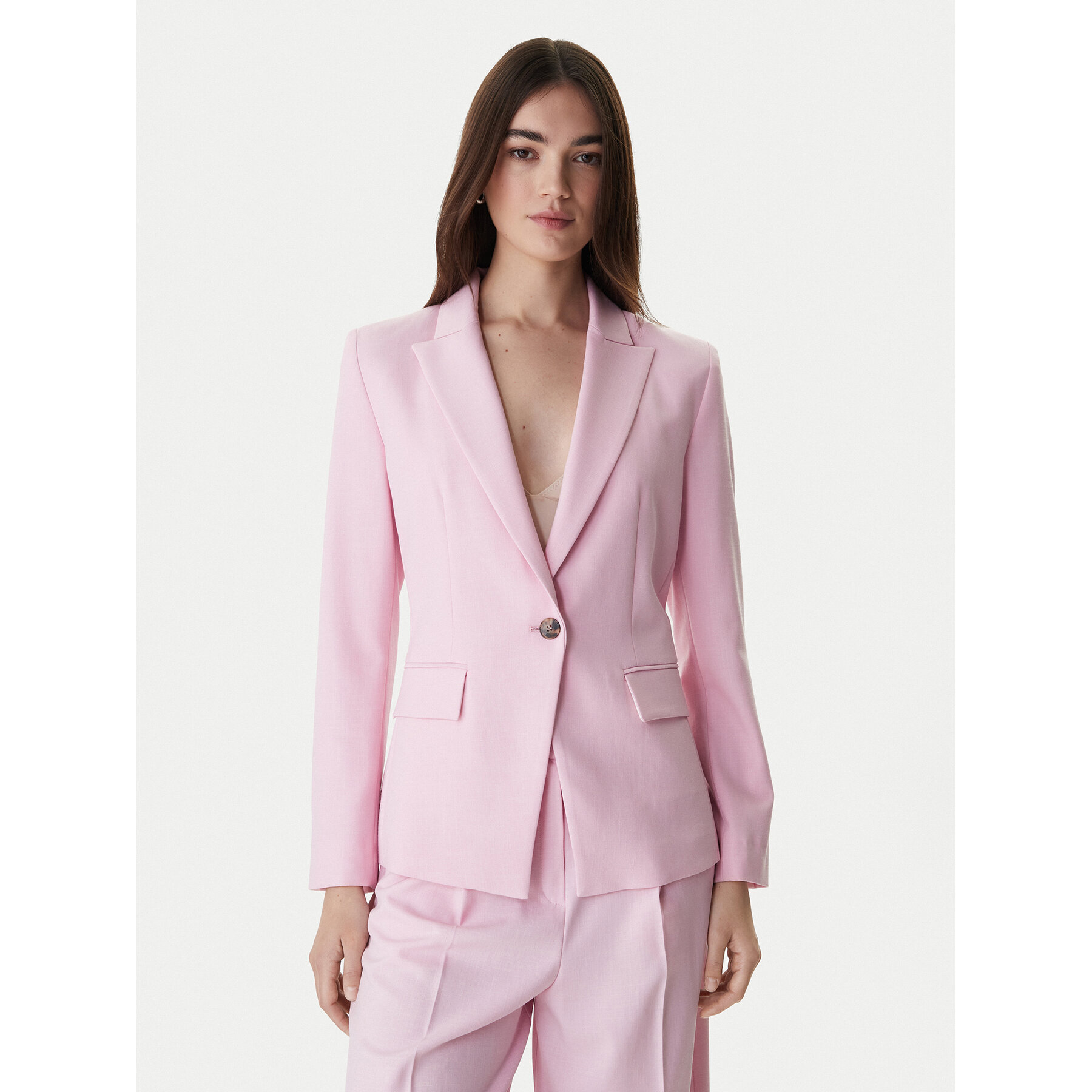 Marella Marynarka Slogan1 2615041211 Różowy Slim Fit