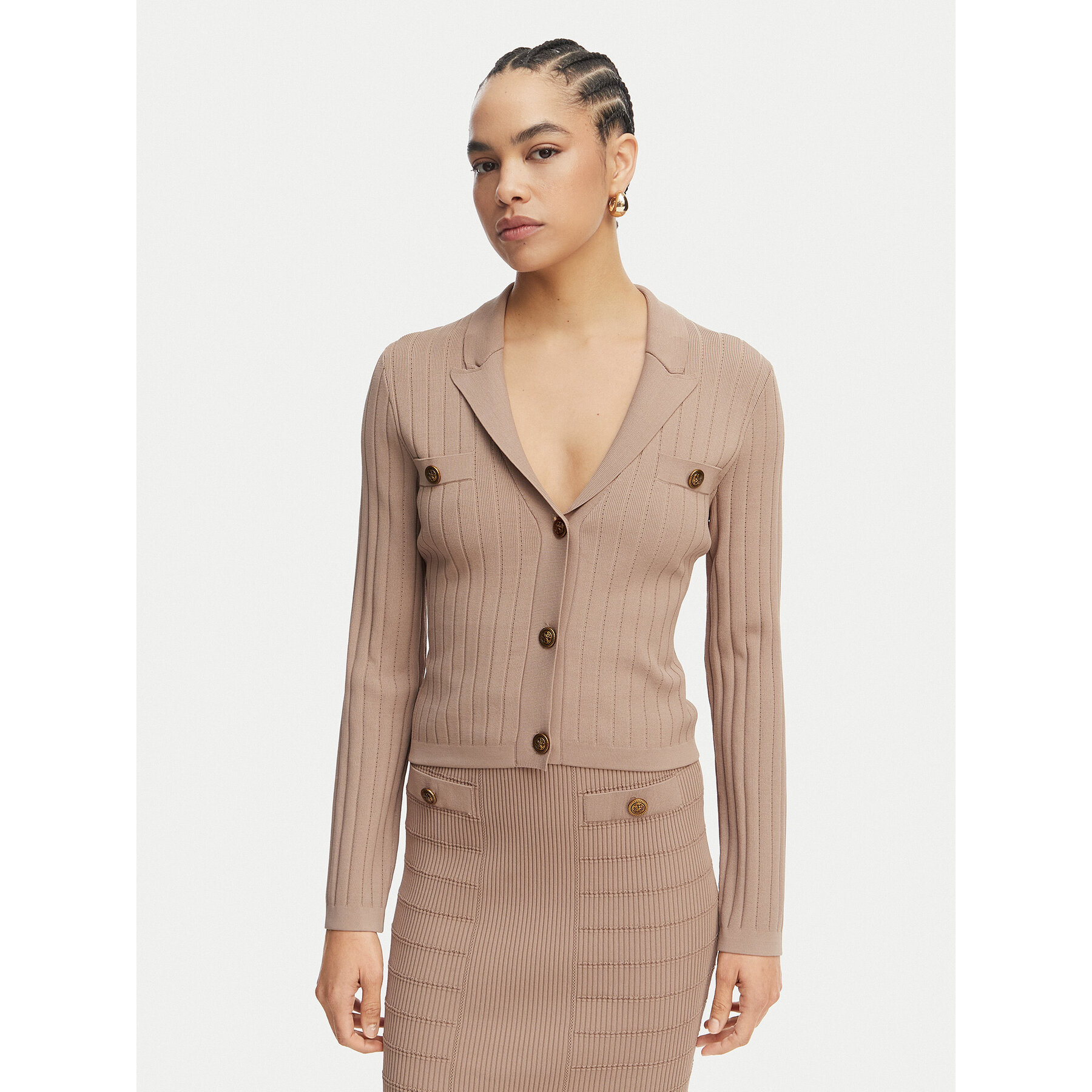 Guess Kardigan W5YR11 Z0130 Beżowy Regular Fit