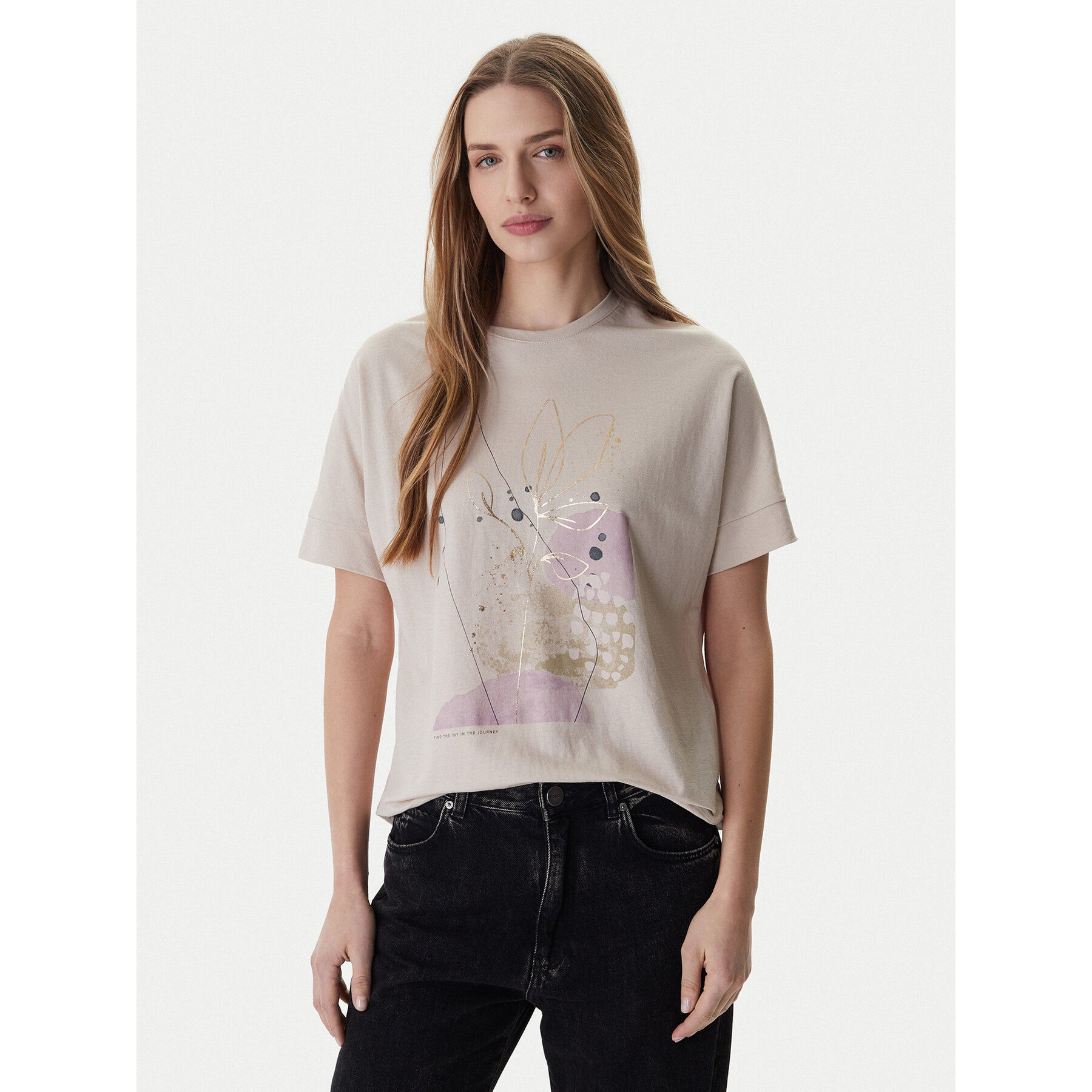 ONLY T-Shirt Jany 15356044 Szary Regular Fit