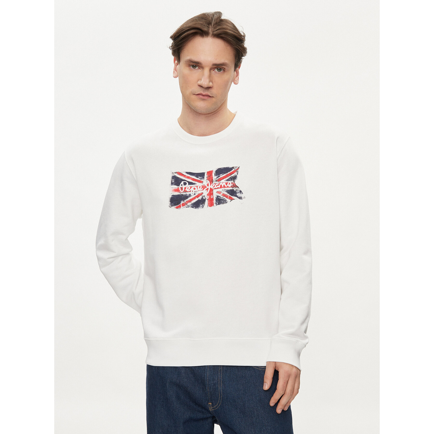 Pepe Jeans Bluza Ruwan PM582669 Biały Regular Fit