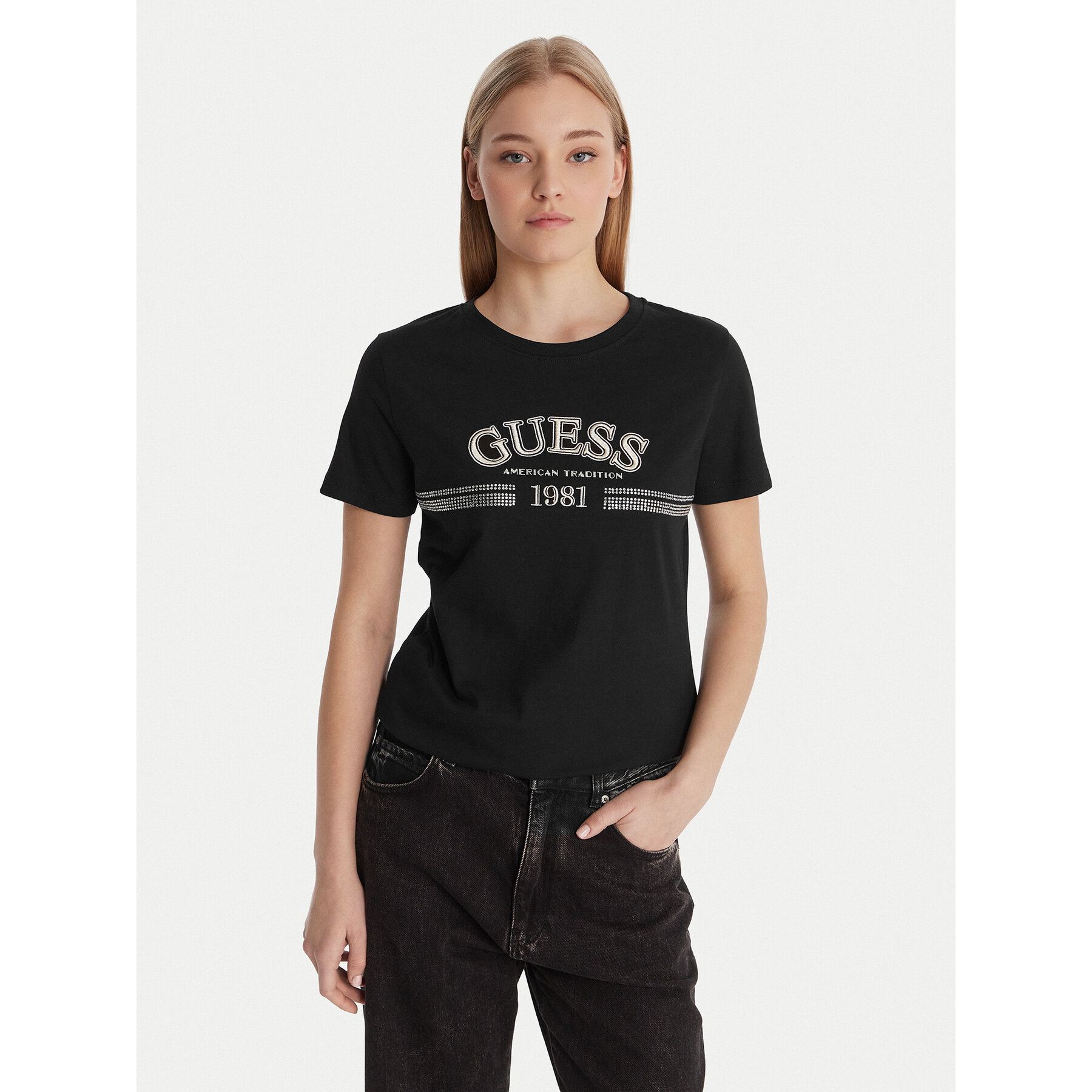 Guess T-Shirt V6RI16 I3Z14 Czarny Regular Fit