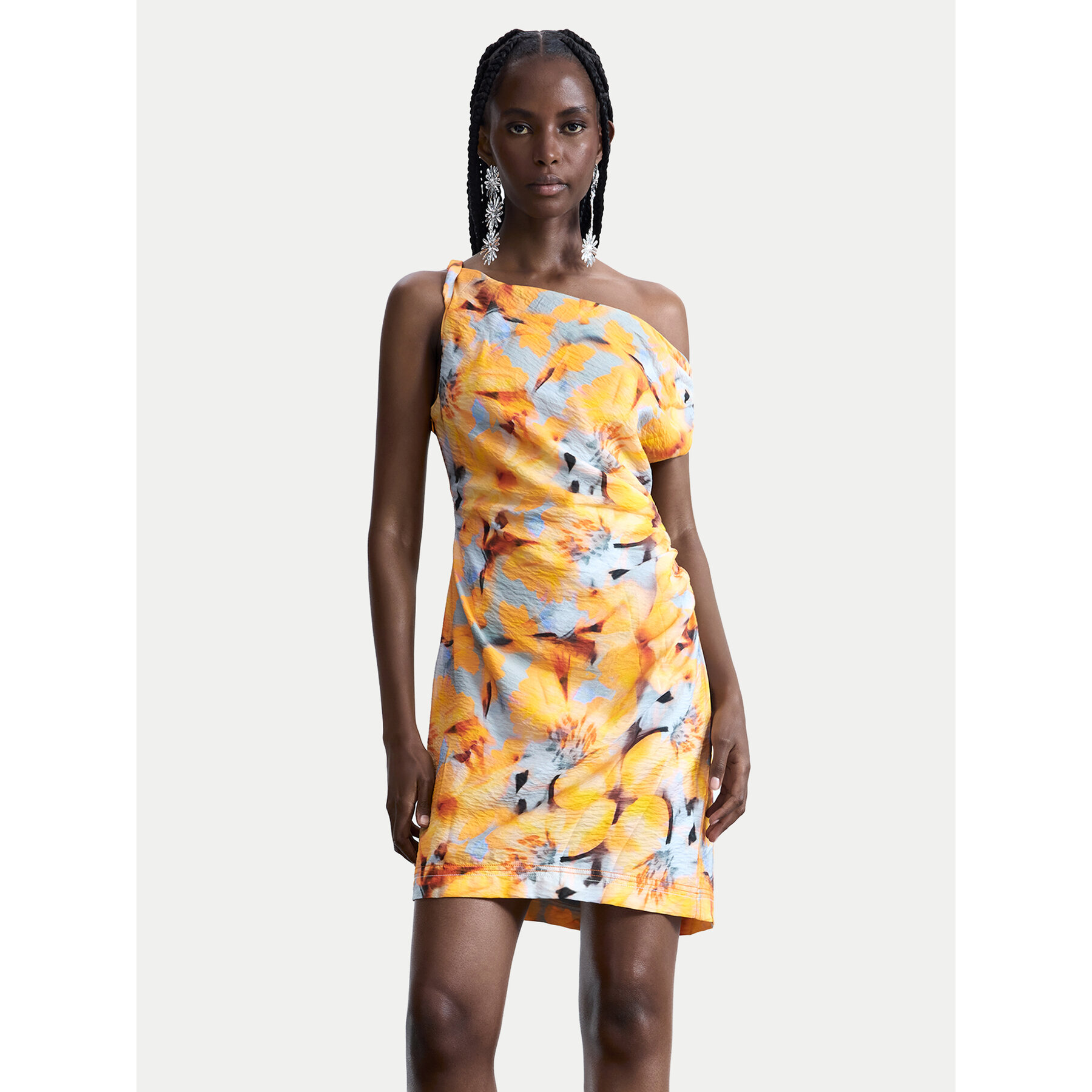Desigual Sukienka letnia Sol 26SWVW50 Żółty Slim Fit