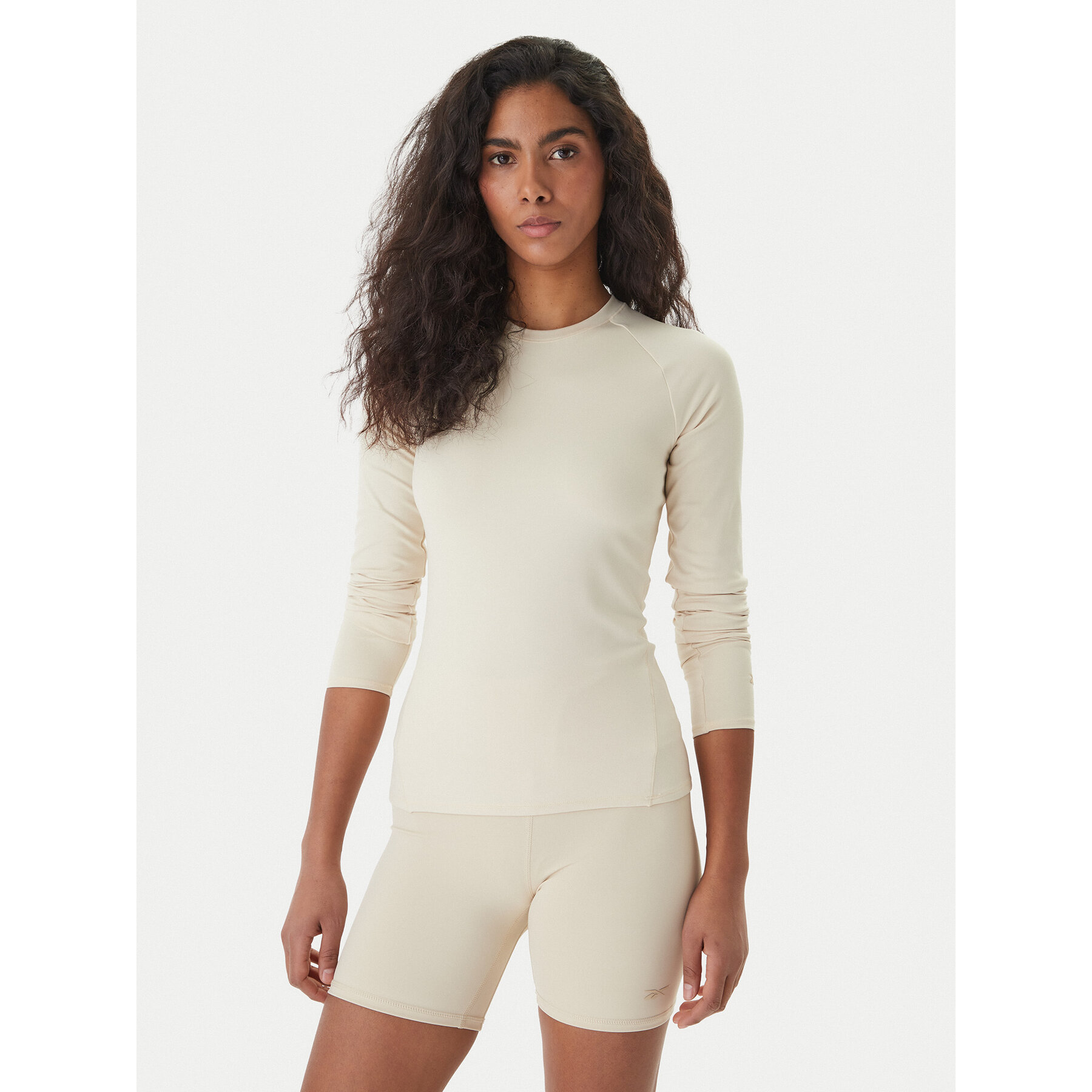 Reebok Koszulka techniczna Reebok x Ewa Chodakowska RK25614CCW Beżowy Slim Fit