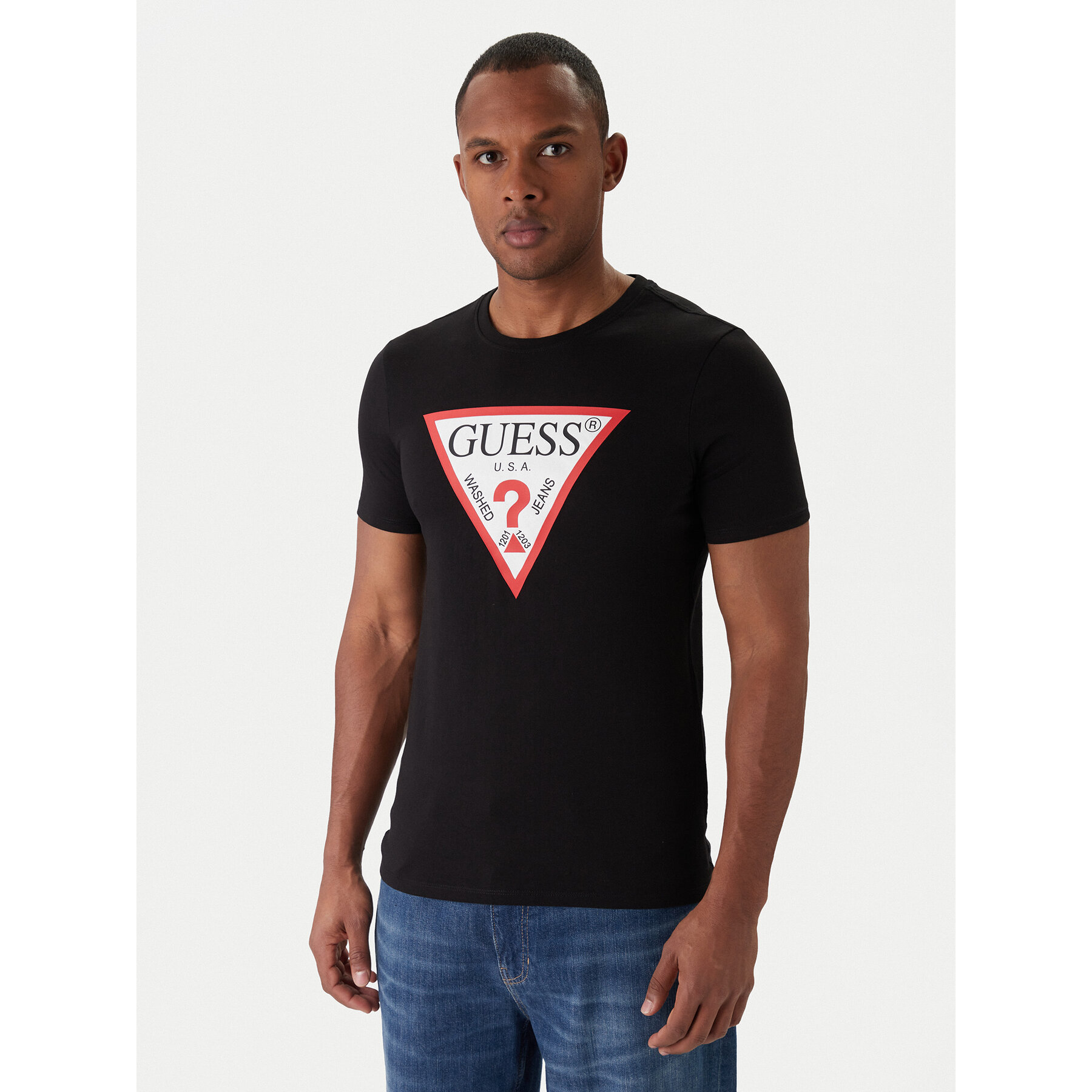 Guess T-Shirt M2YI71 I3Z14 Czarny Slim Fit