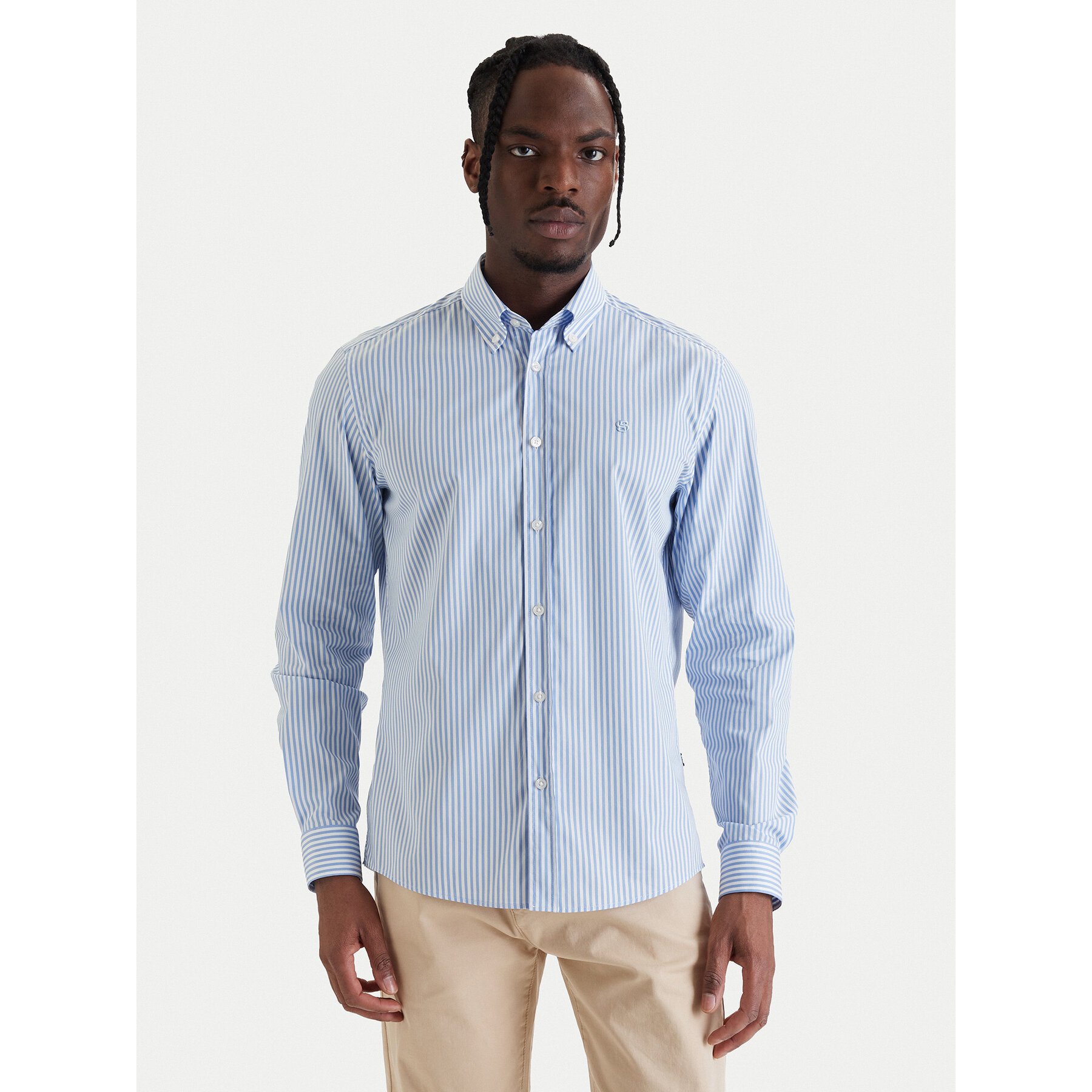 BOSS Koszula H-Liam 50562048 Błękitny Regular Fit