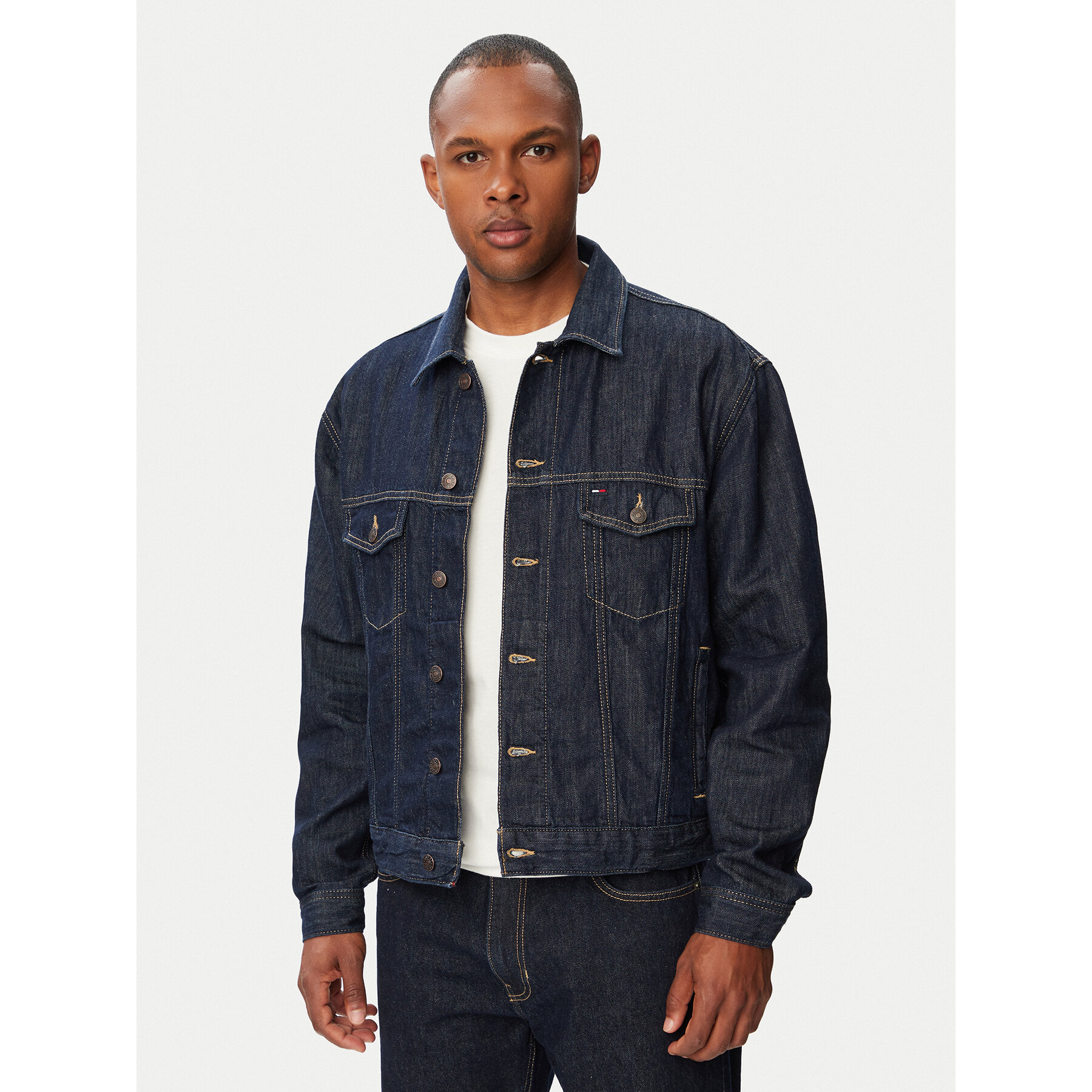 Tommy Jeans Kurtka jeansowa Jaimie DM0DM23328 Granatowy Regular Fit