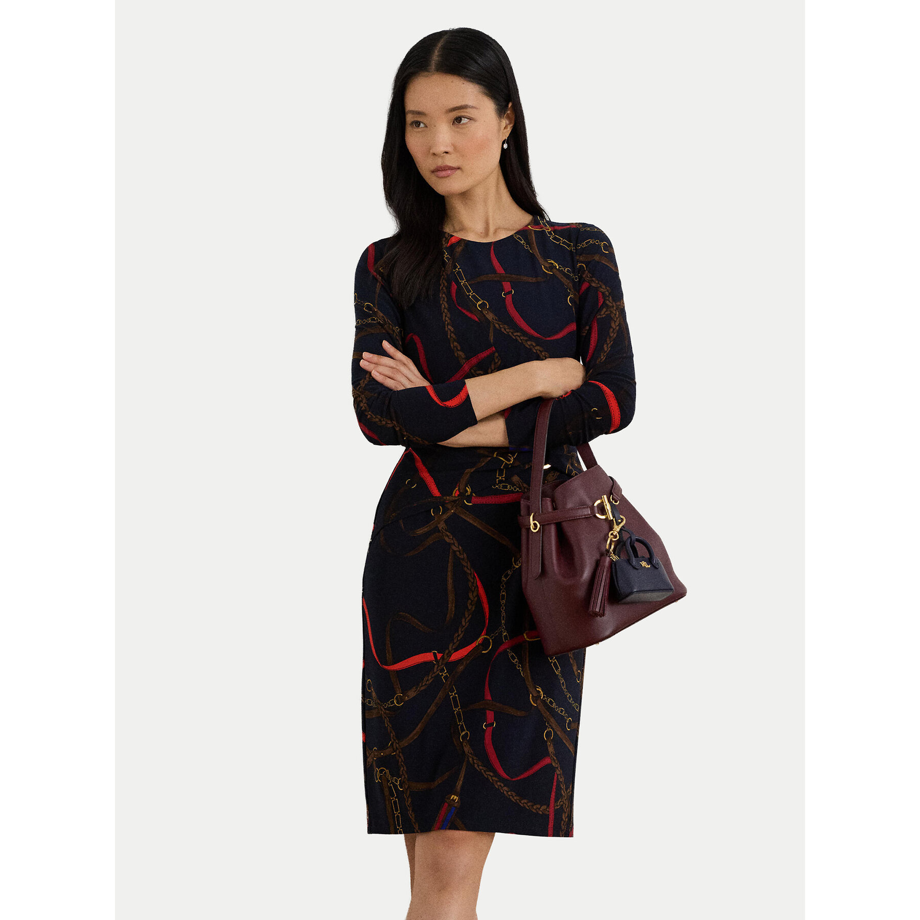 LAUREN RALPH LAUREN Sukienka codzienna 200P03736001 Granatowy Slim Fit